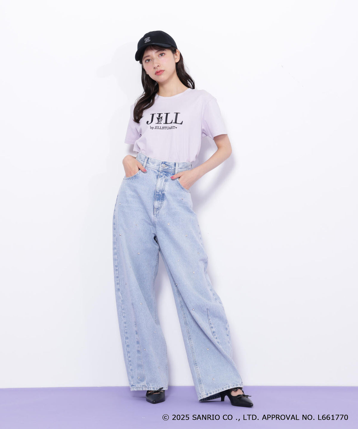 <マイメロディ&クロミコラボ>オーガニックコットン刺繍ロゴTシャツ