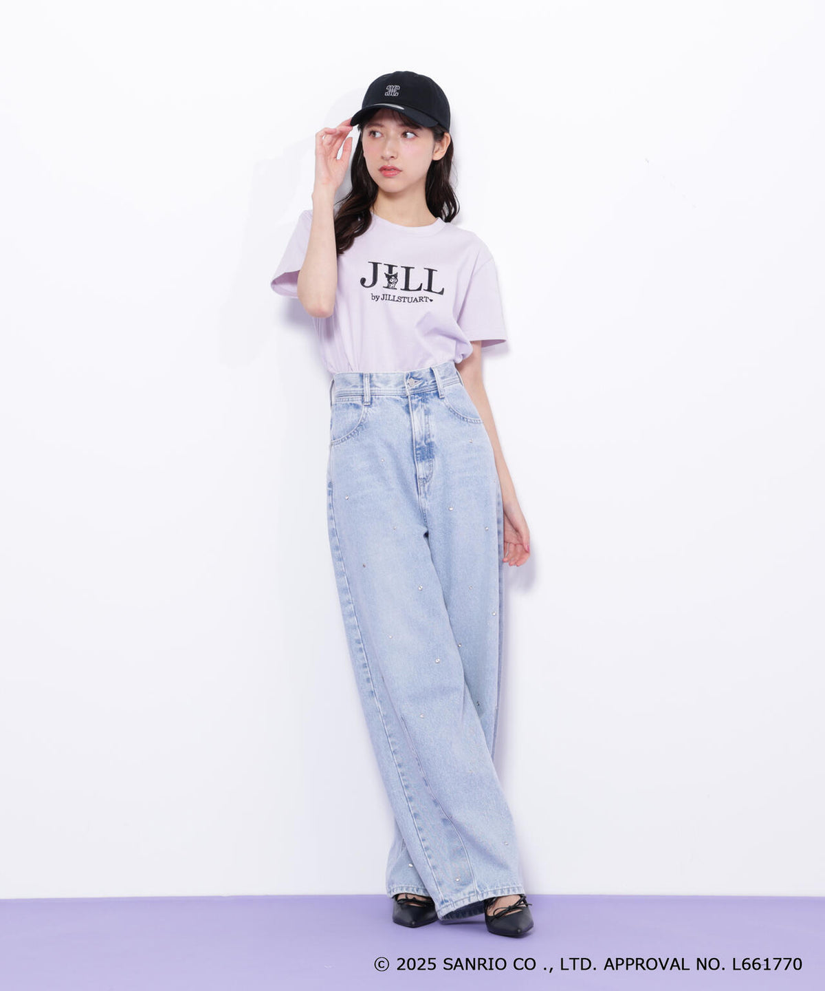 <マイメロディ&クロミコラボ>オーガニックコットン刺繍ロゴTシャツ