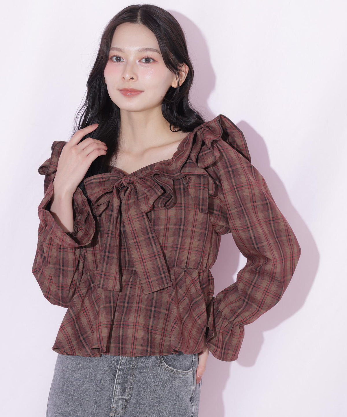 イレギュラーフリルブラウス