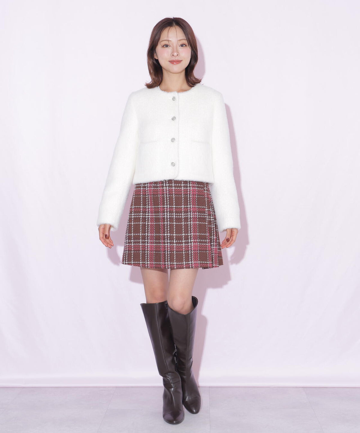 ロービングチェックミニスカート