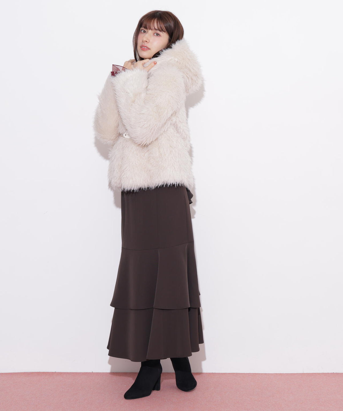 フェイクファーダッフルコート