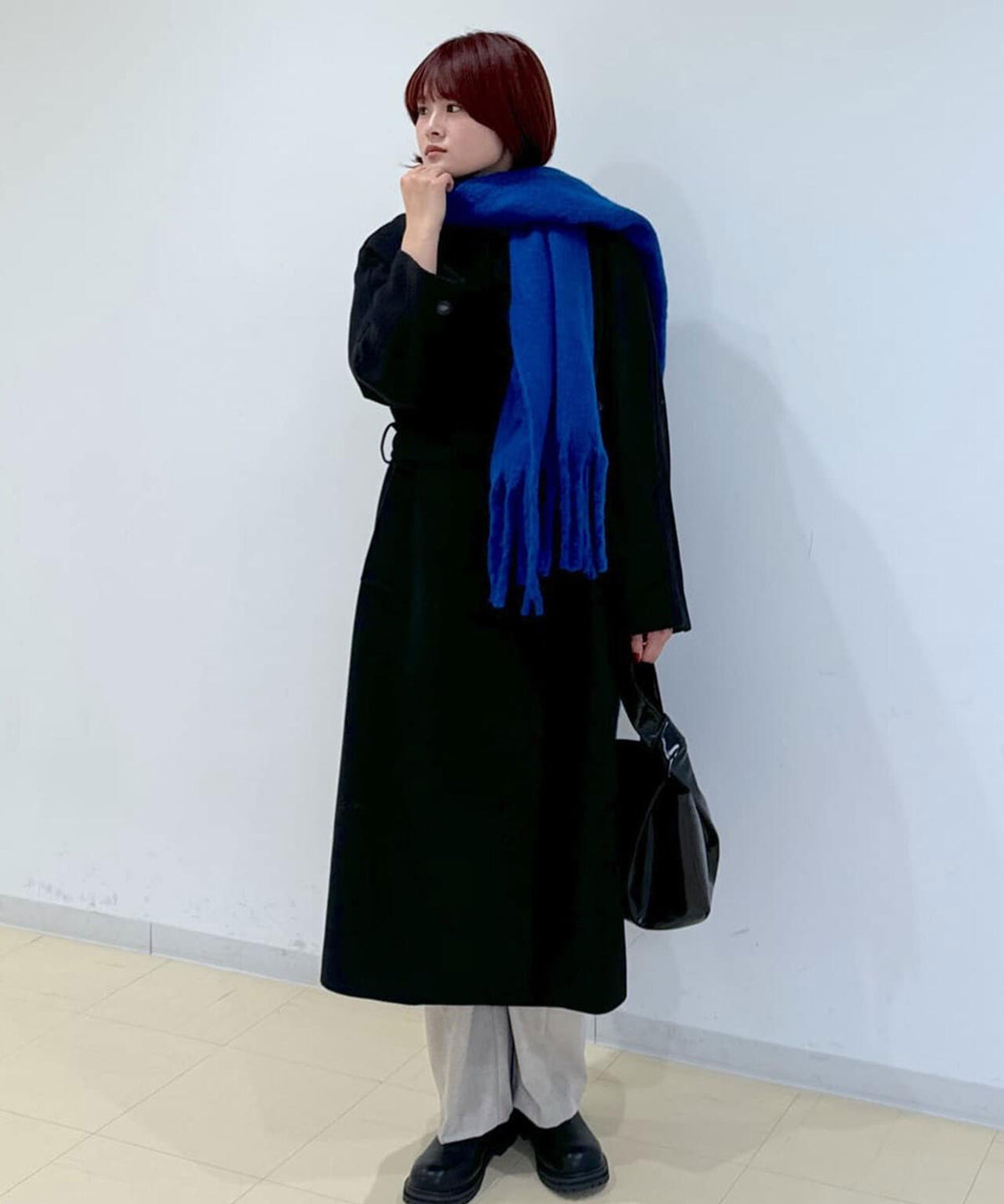 【3サイズ展開XS-M】スタンドカラーロングコート【低身長サイズ有】