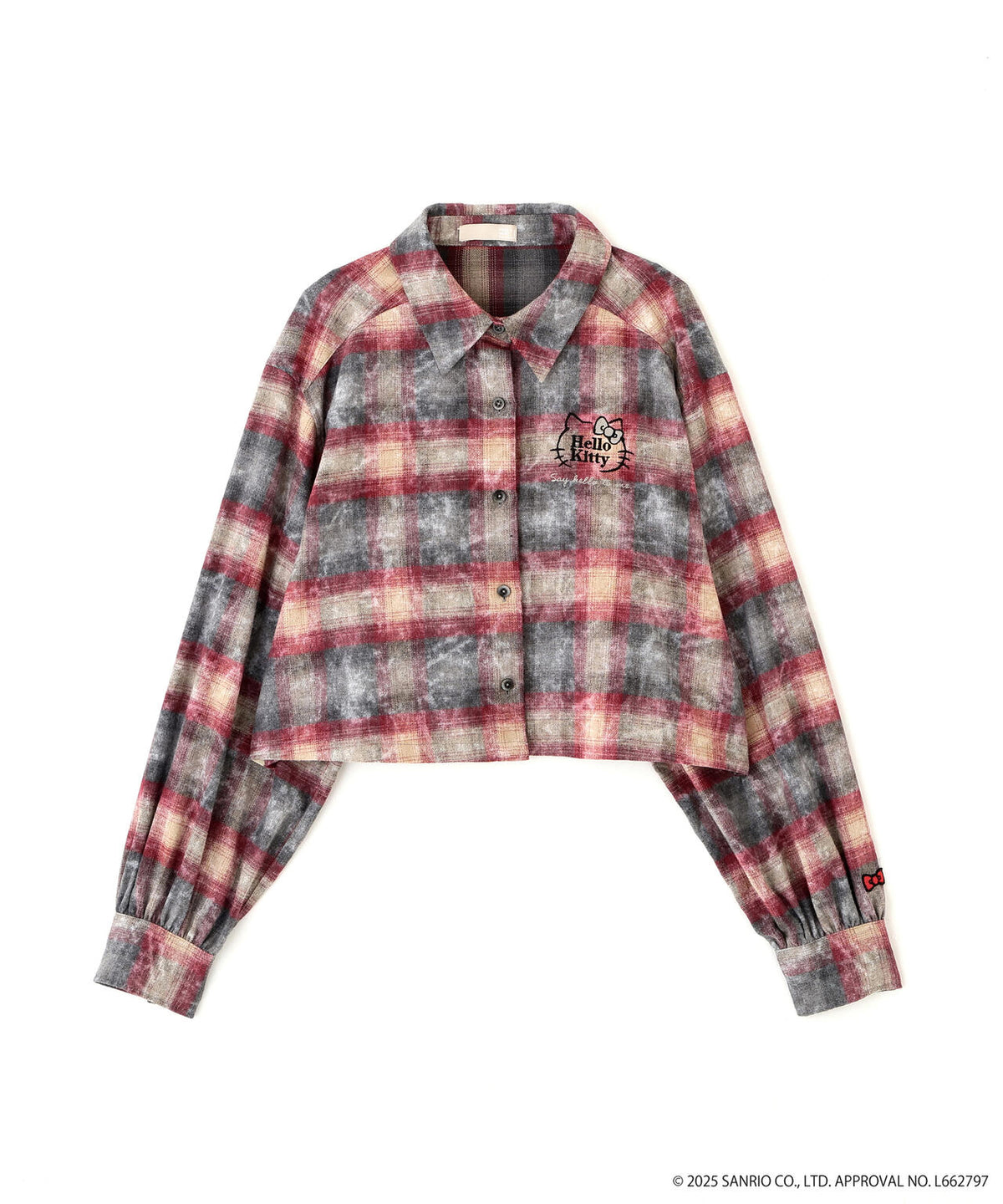 【HELLO KITTY】サンリオキャラクターズコラボ CHECK SHIRT チェックシャツ