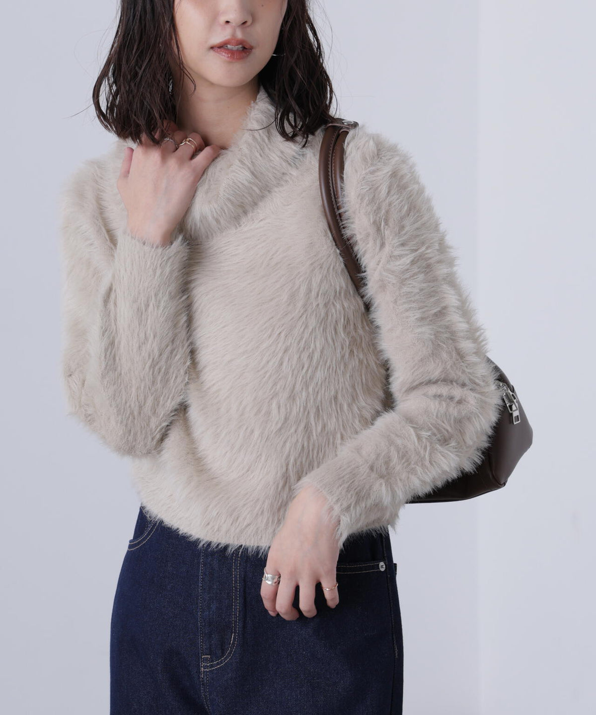 〈MFM〉シャギータートルニット