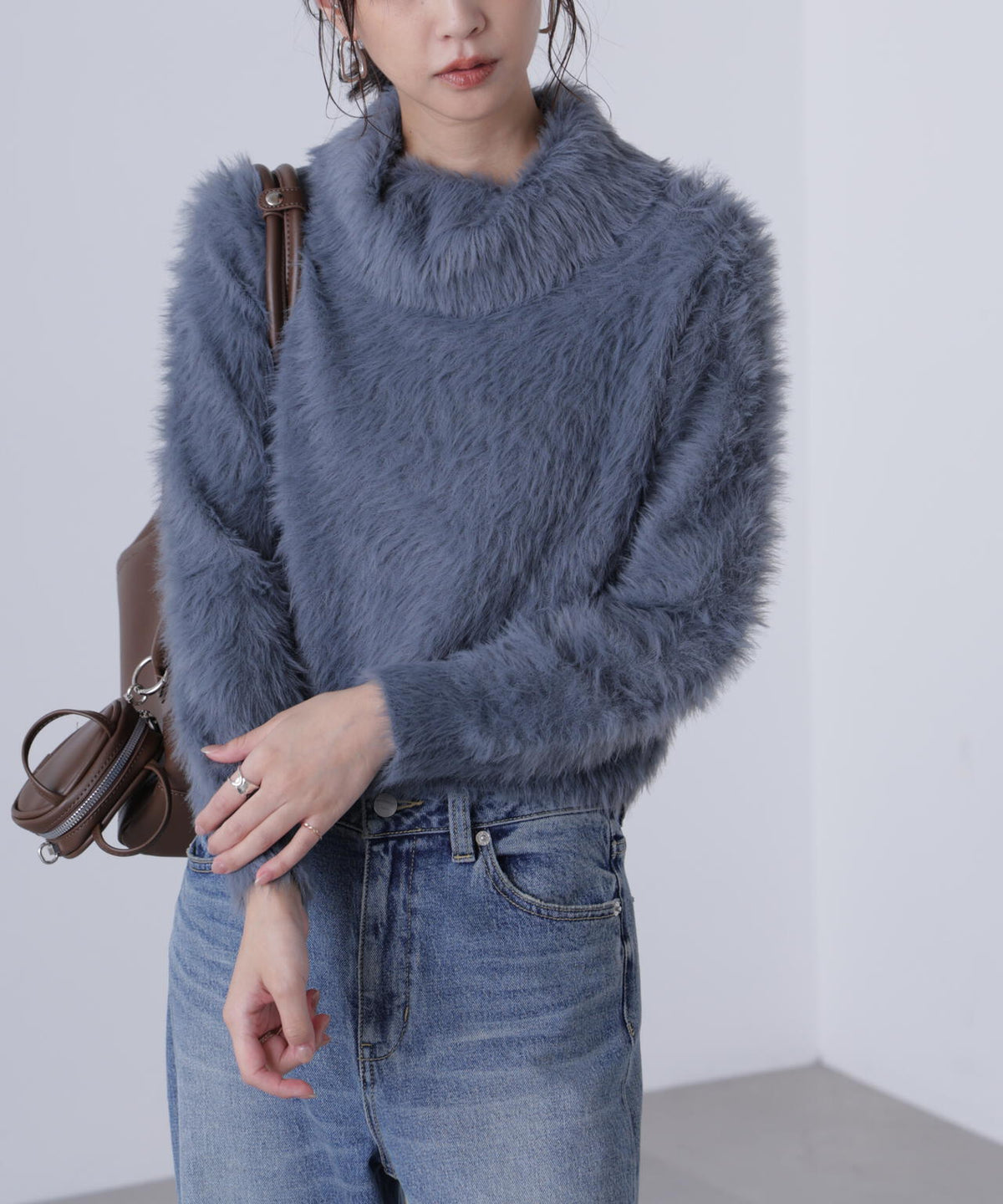 〈MFM〉シャギータートルニット