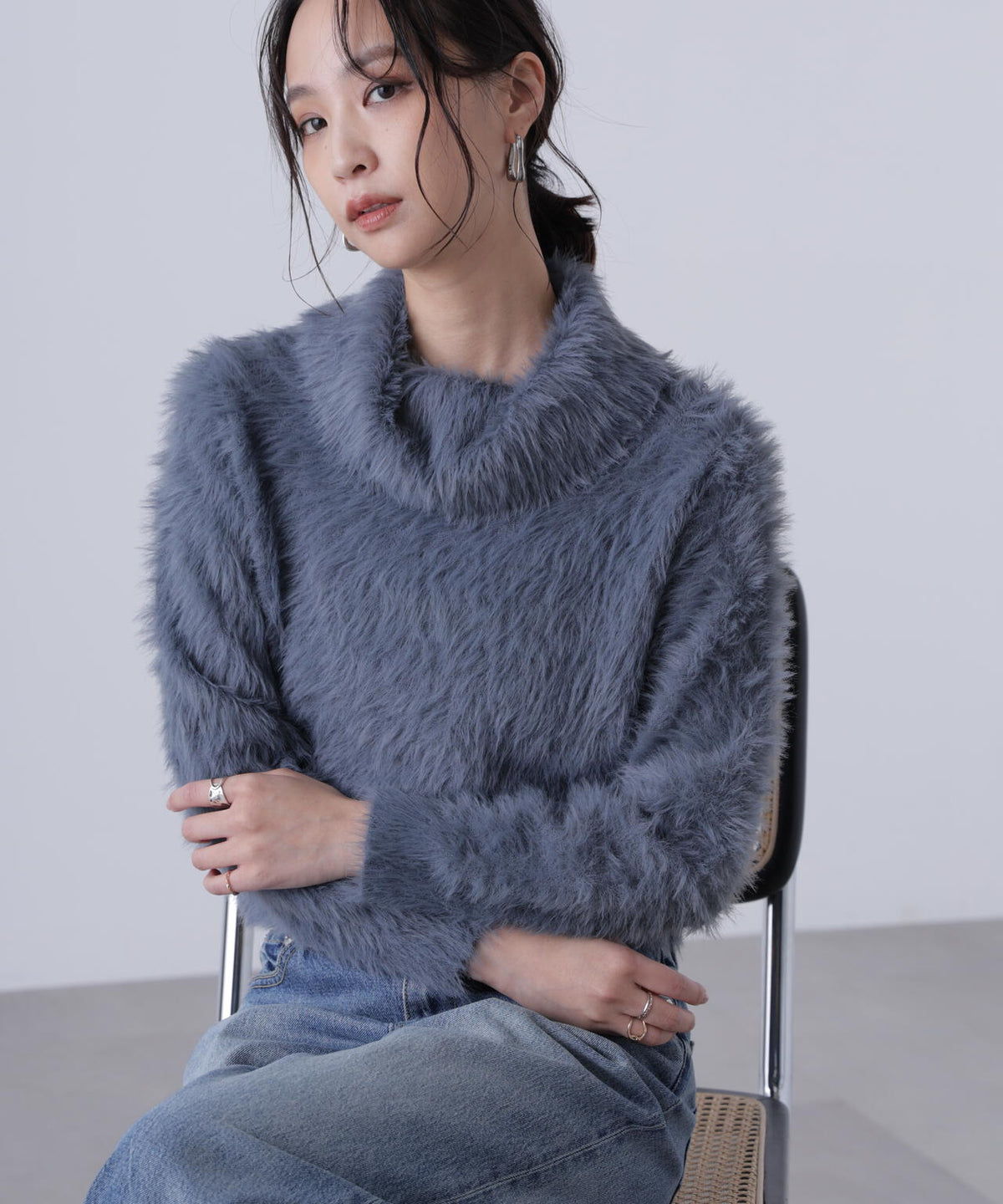 〈MFM〉シャギータートルニット