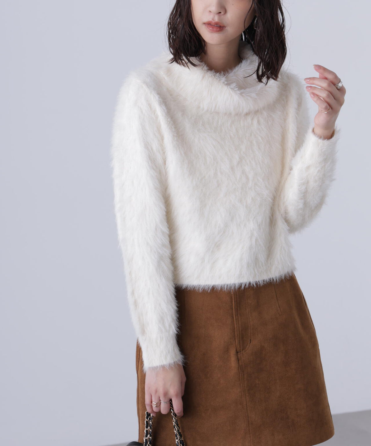 〈MFM〉シャギータートルニット