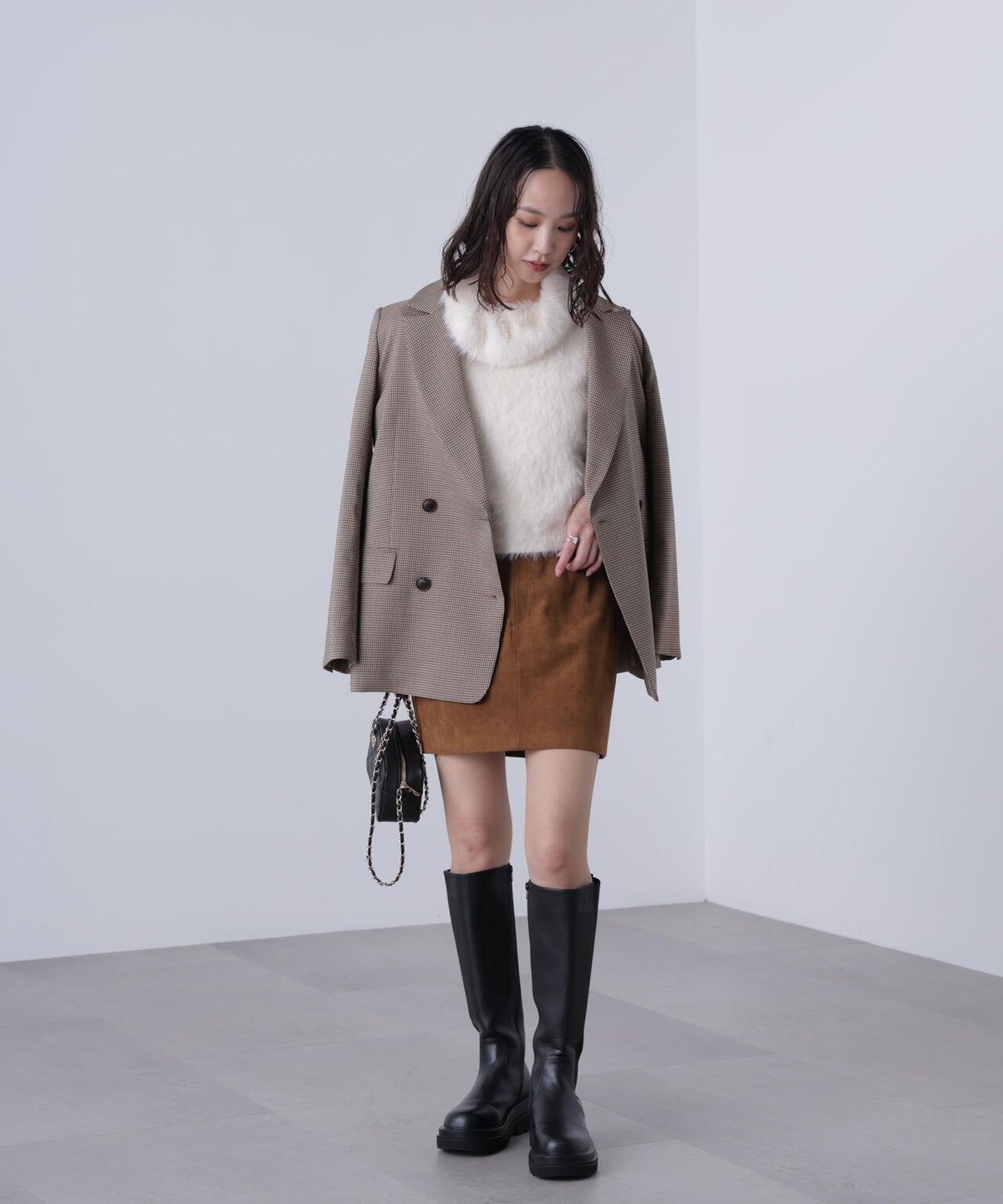 〈MFM〉シャギータートルニット