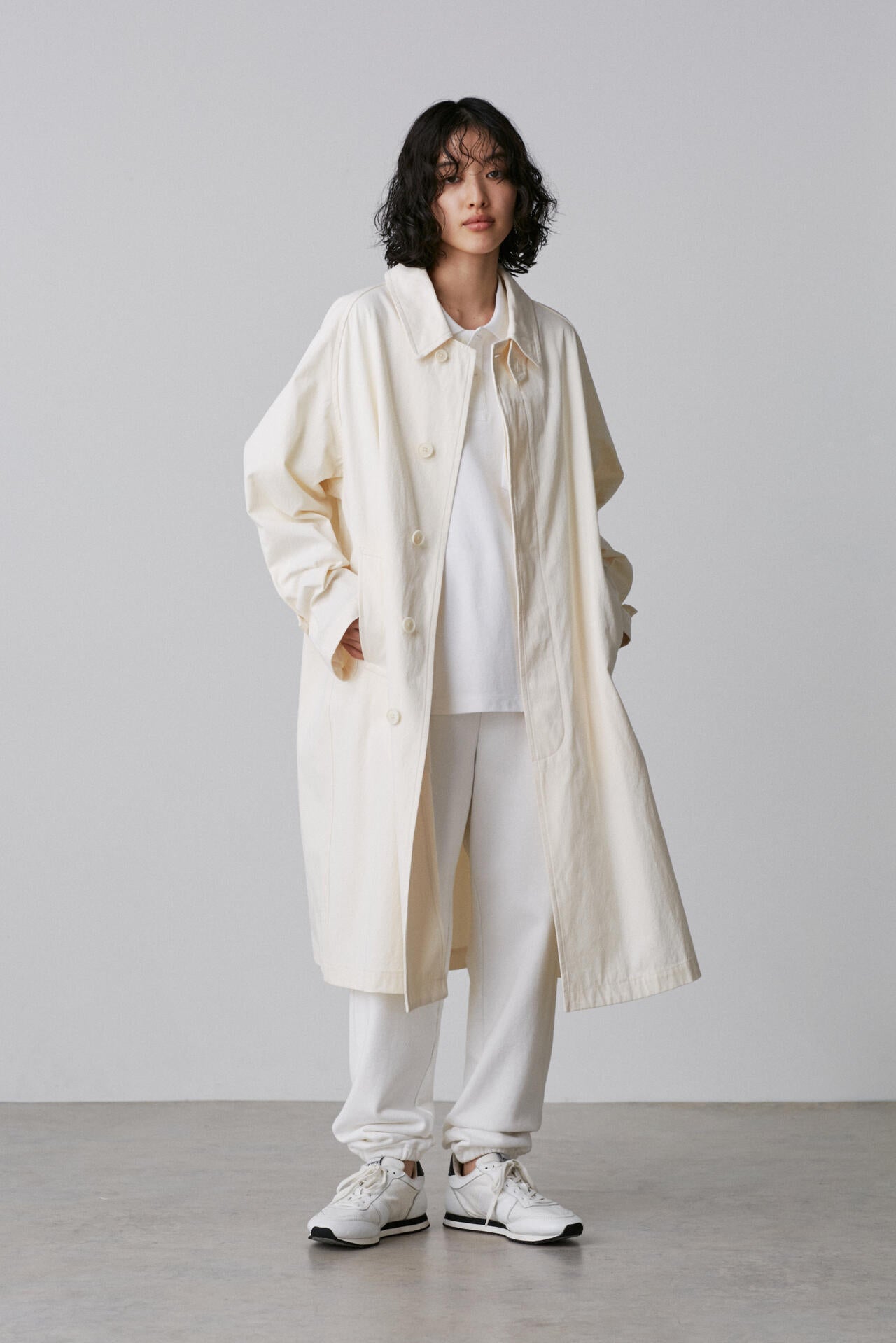 Y / ORGANIC COTTON TWILL COAT