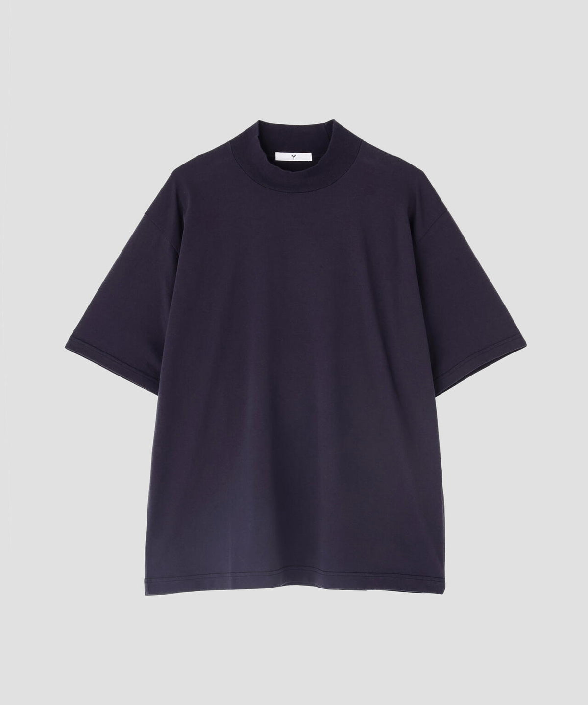 Y / ORGANIC COTTON JERSEY MOCK NECK SHORT SLEEVE T-SHIRT