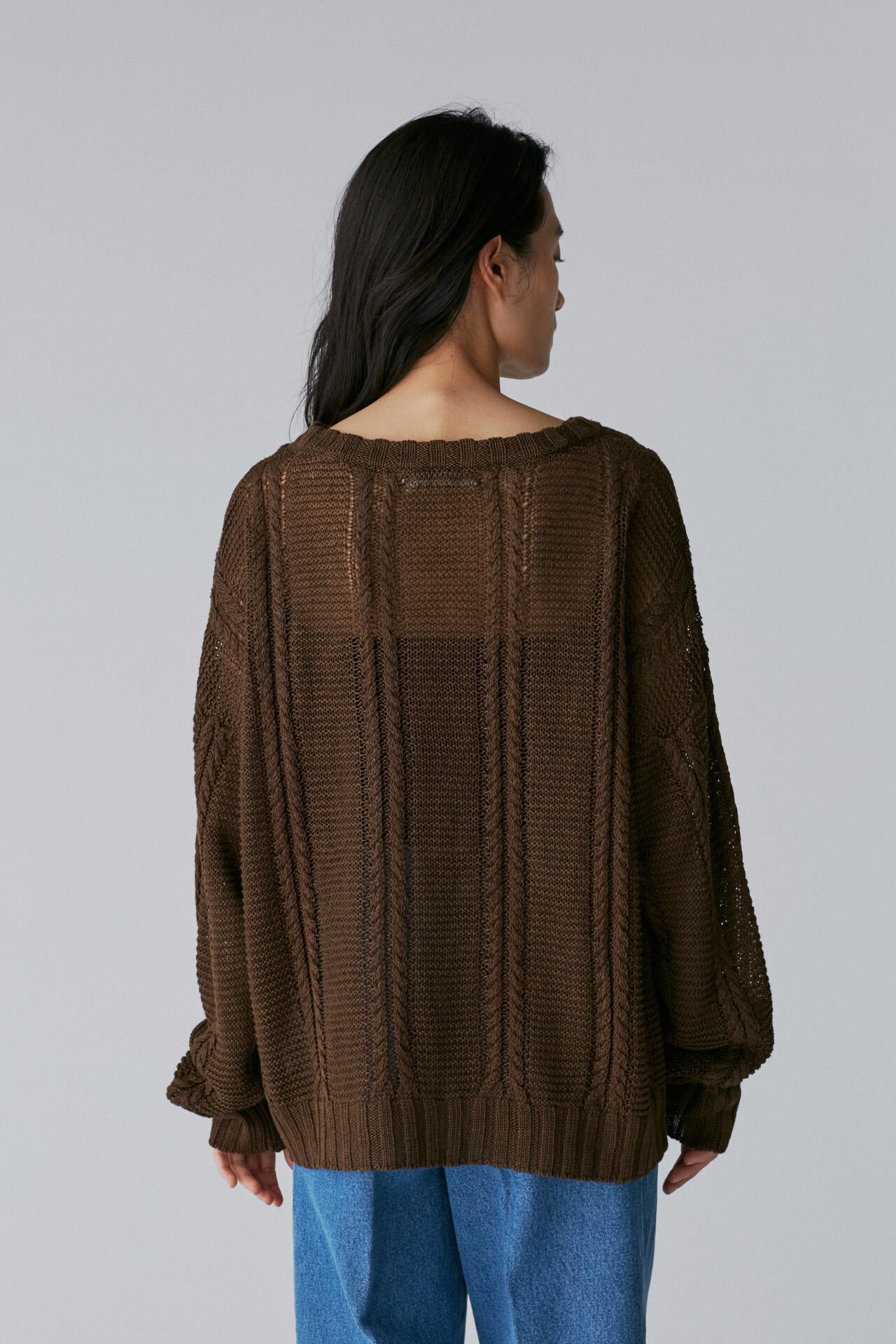 Cristaseya / LINEN CABLE KNIT SWEATER