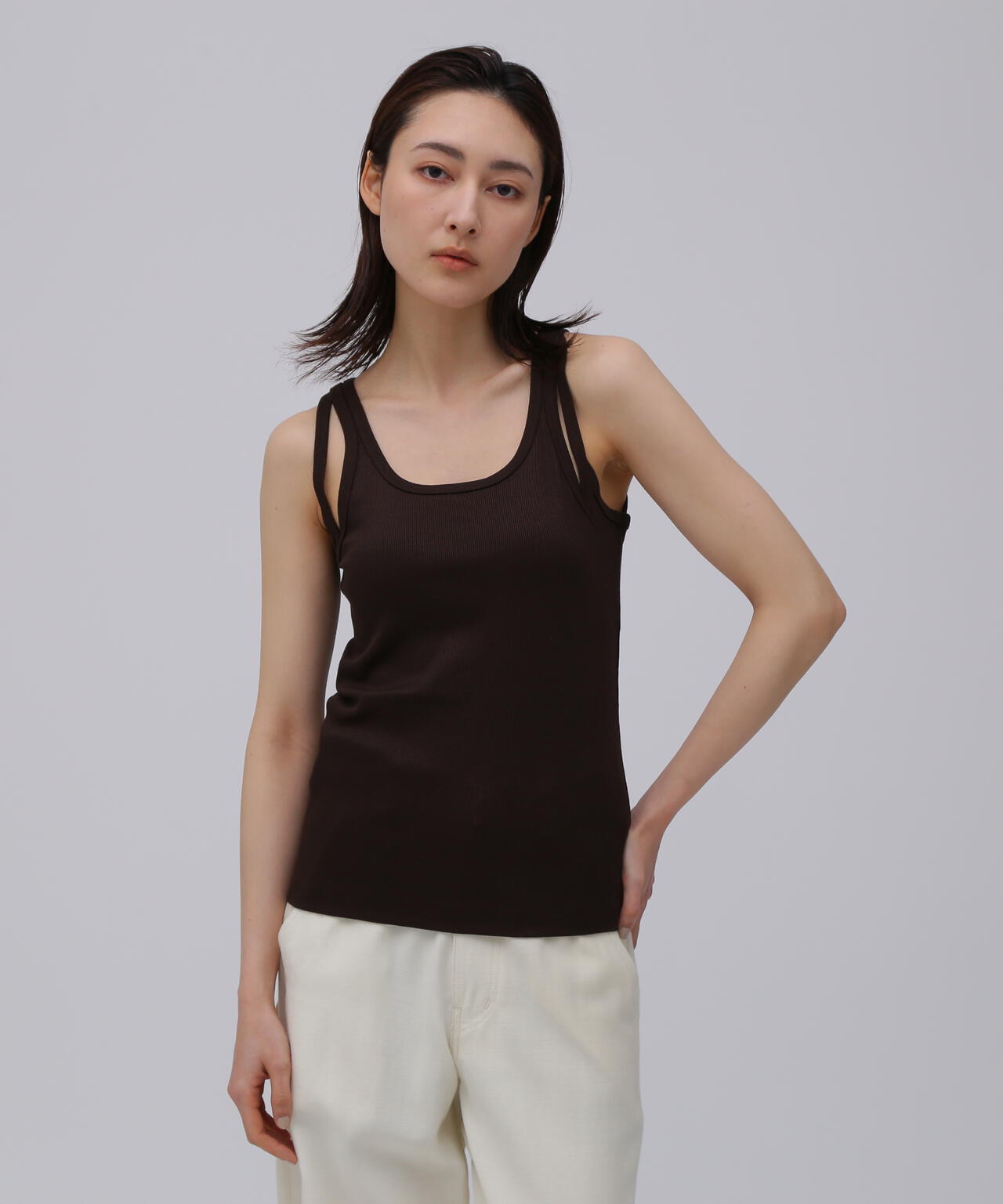 blurhms / LYOCELL-COTTON RIB DOBLE STRAP TANKTOP