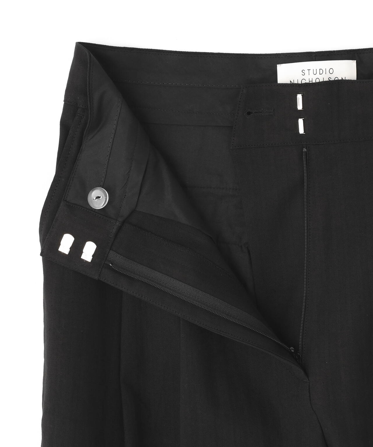 STUDIO NICHOLSON / TONAL BROKEN TWILL DOUBLE PLEAT PANT