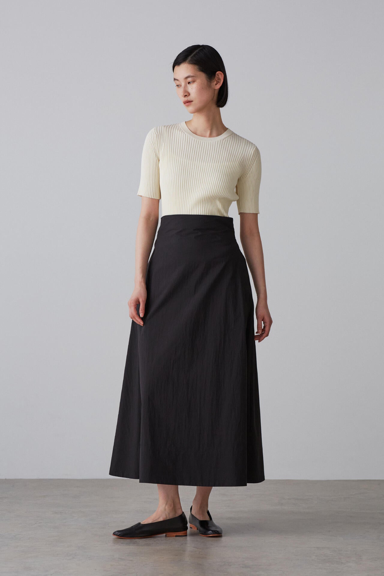 YLEVE / COTTON NYLON TYPEWRITHER SKIRT
