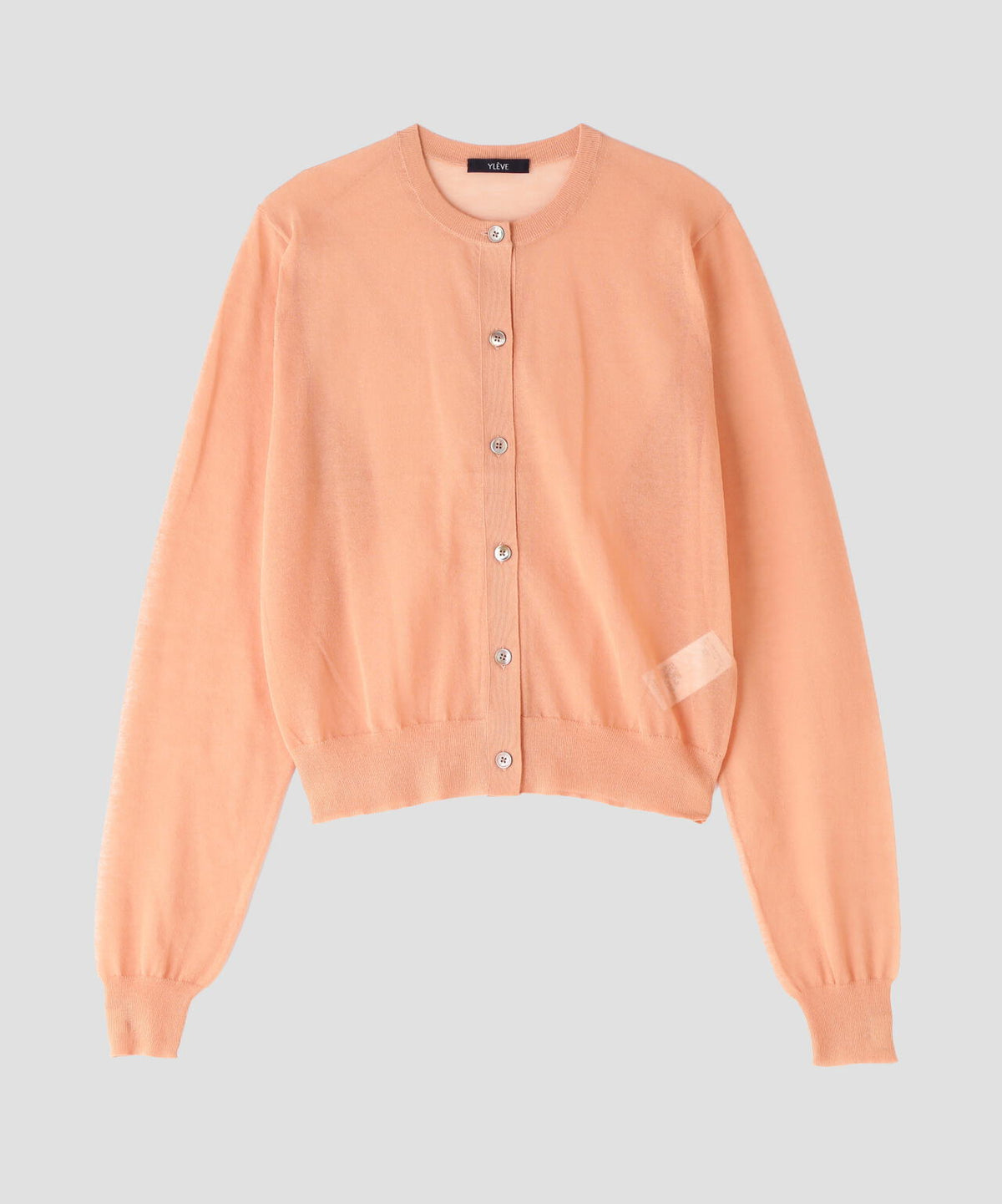 YLEVE / SHEER RIB KNIT CARDIGAN