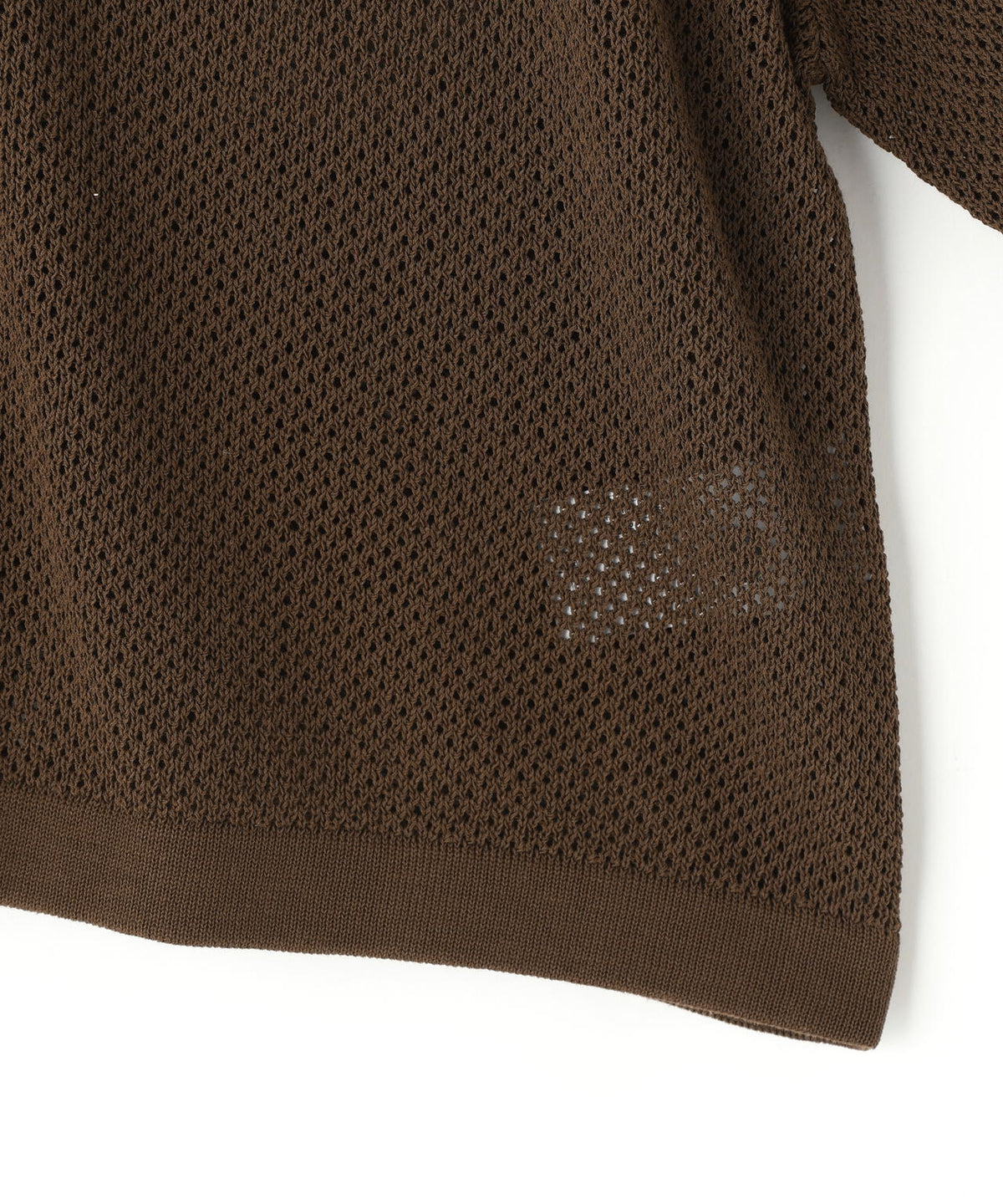 YLEVE / ICE COTTON OPEN COLLAR KNIT
