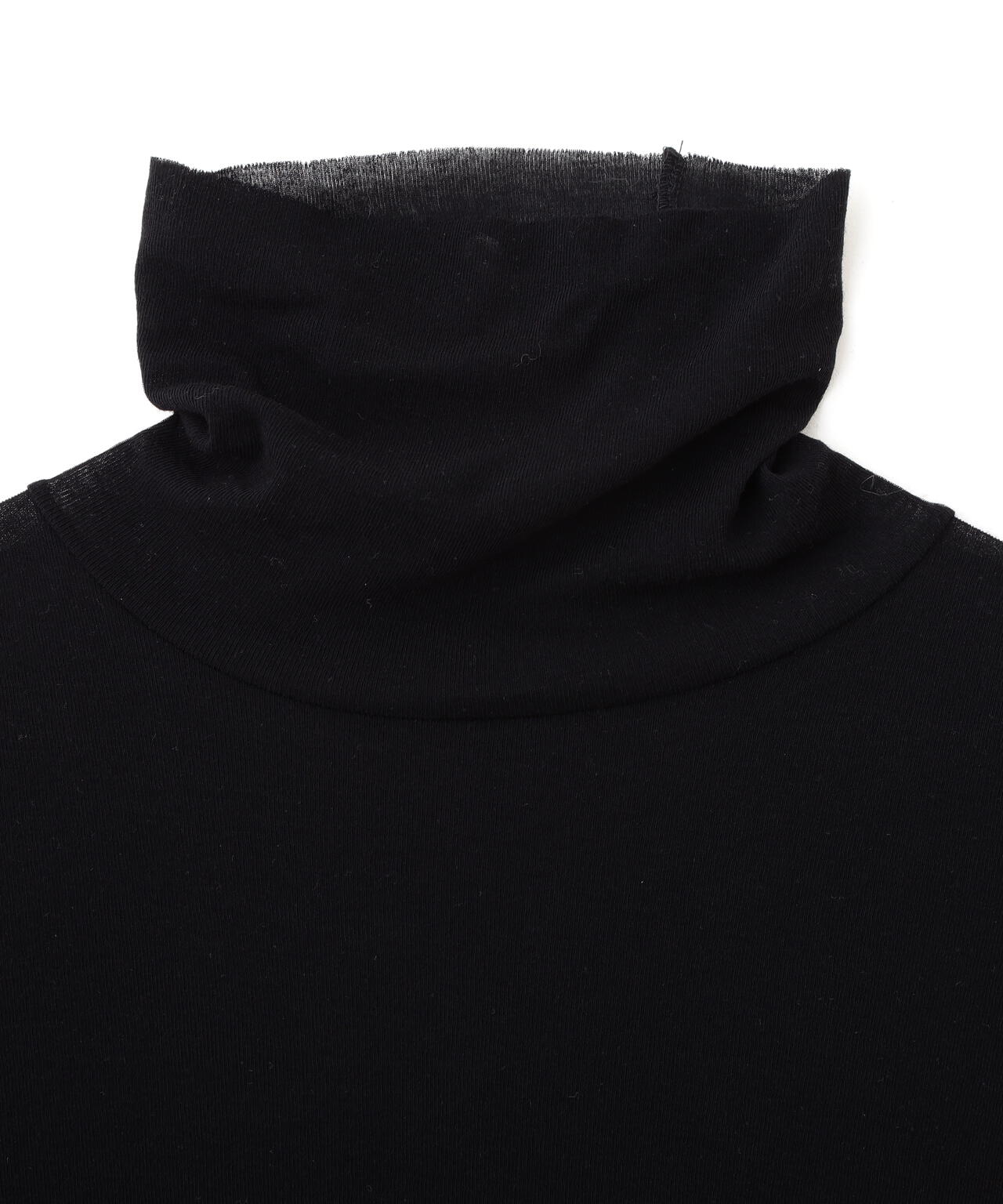 YLEVE / SHEER HIGH-TWIST RIB JERSEY TURTLENECK PULLOVER