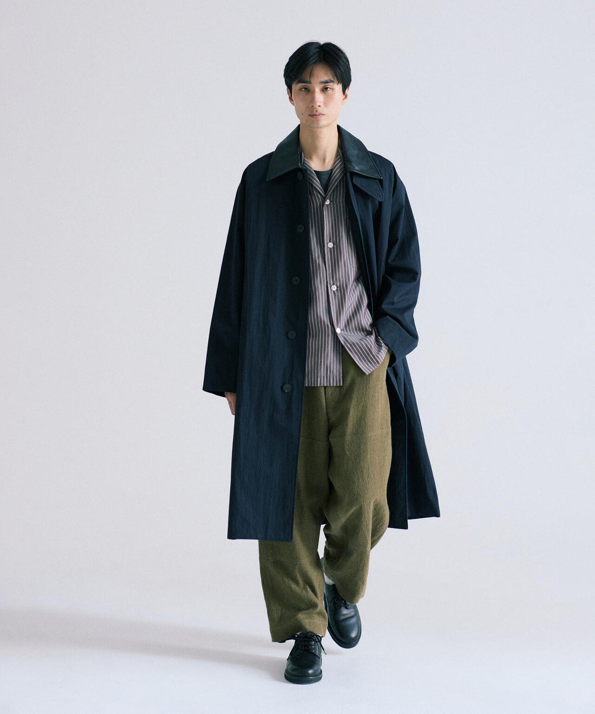 STUDIO NICHOLSON / WASHED WEATHER CLOTH TRENCH COAT