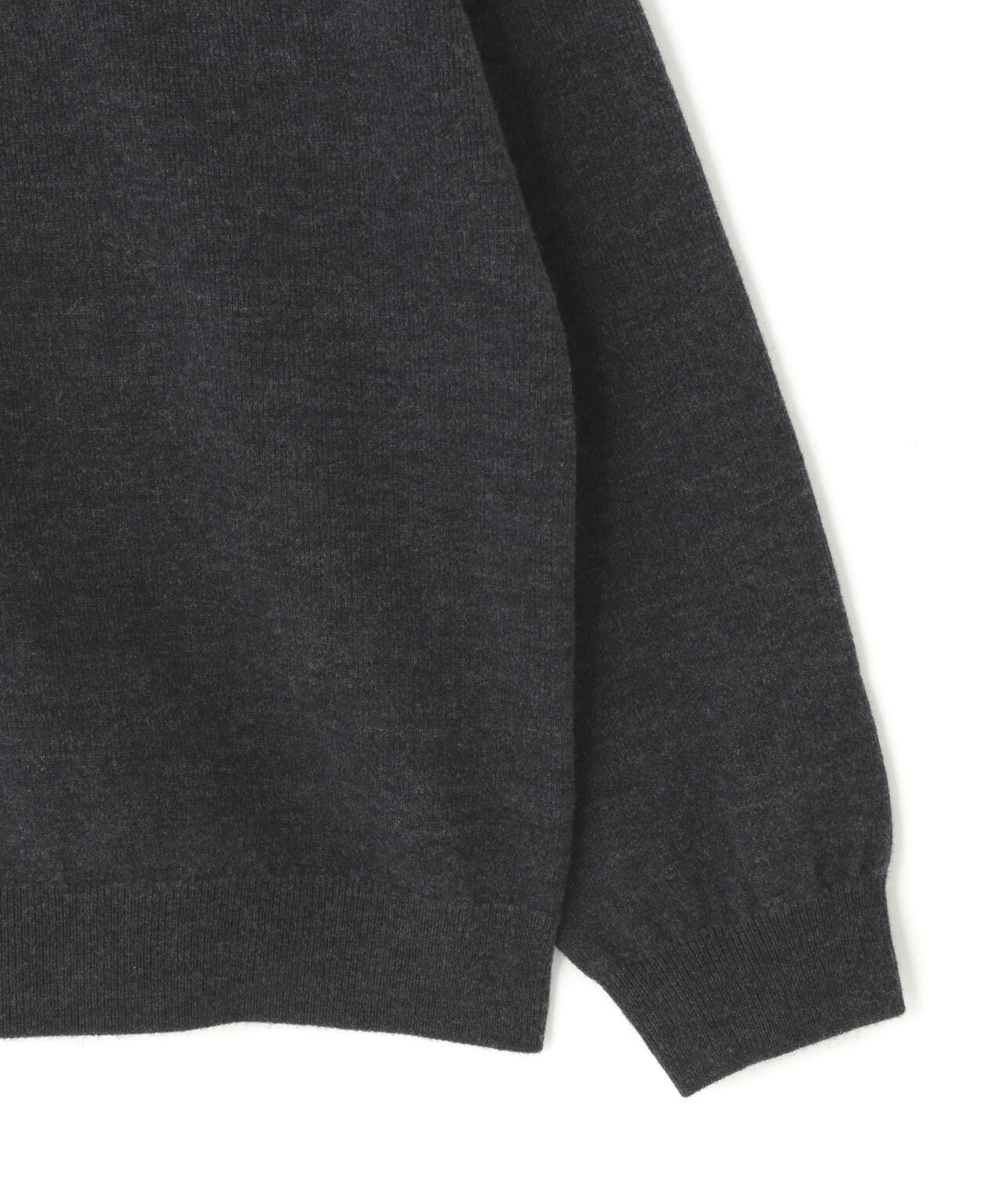 ATON / WOOL COTTON TERRY HALF ZIP SWEATER