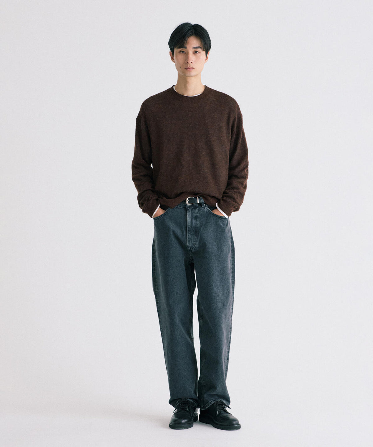 STUDIO NICHOLSON / FINE ALPACA 12GG SLIM FIT CREW NECK
