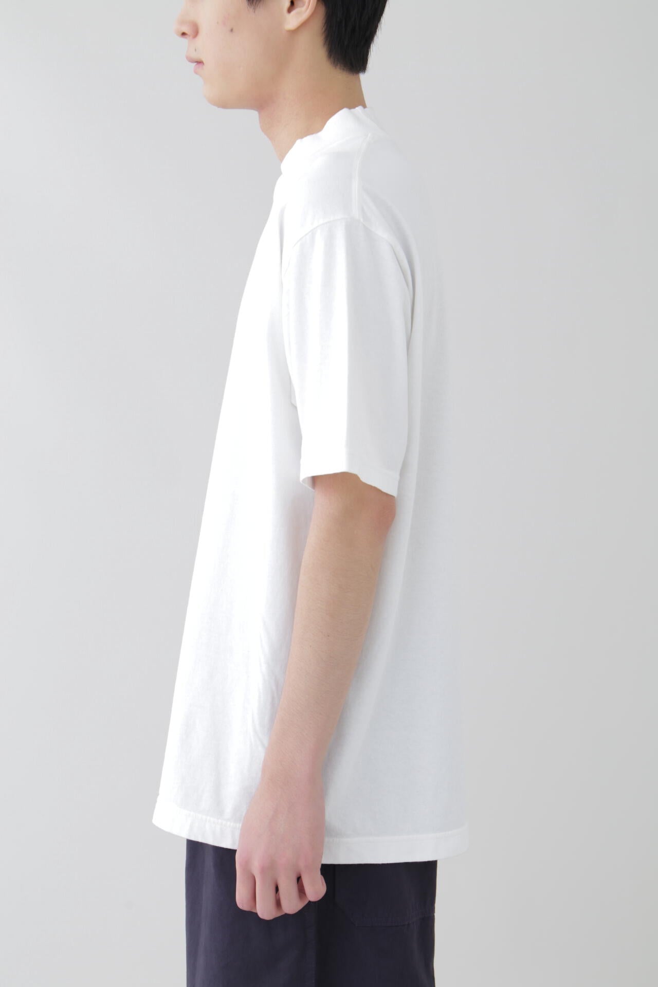 Y / ORGANIC COTTON JERSEY MOCK NECK S/S T