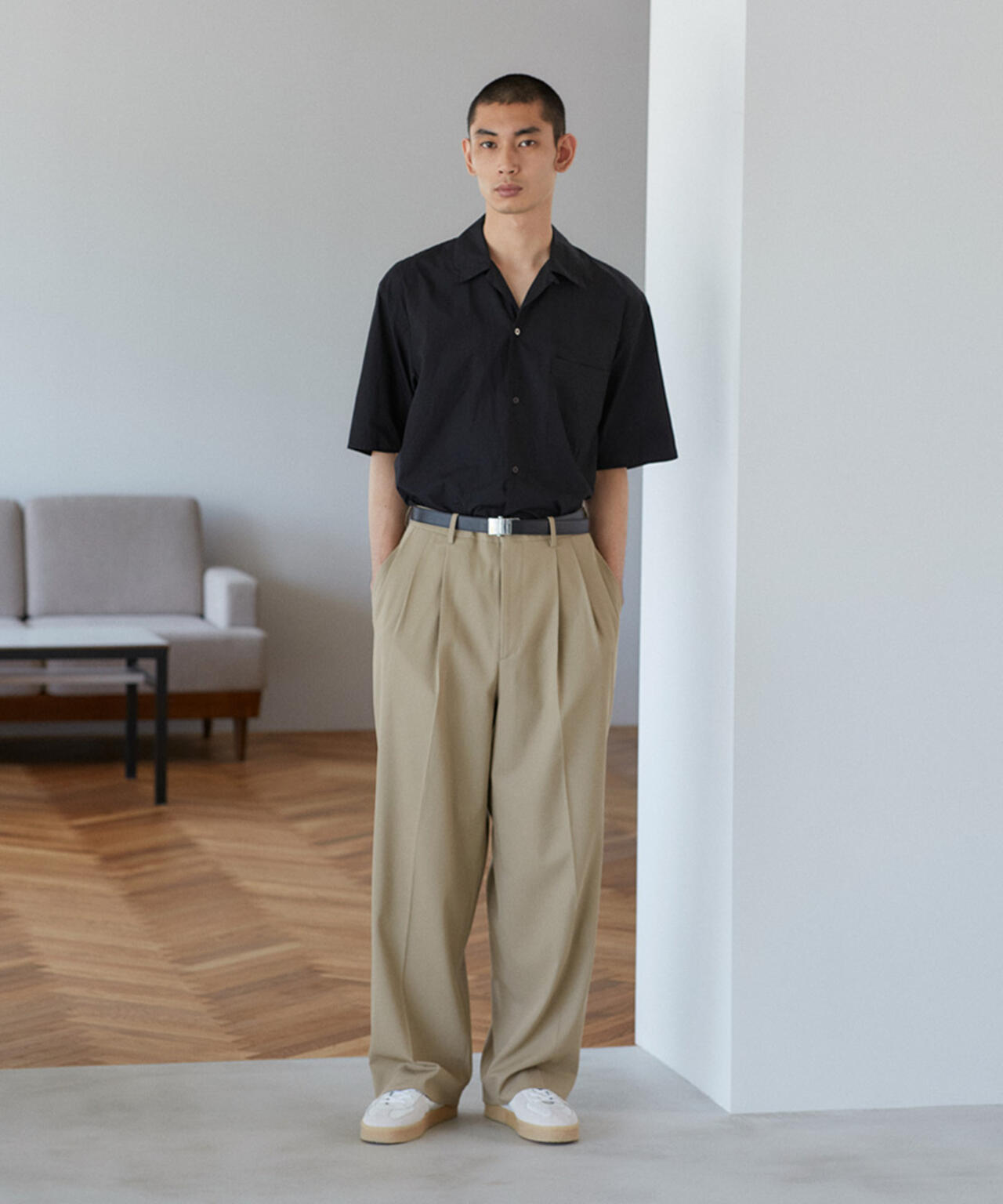 YLEVE / HIGHTWISTED COTTON GABA TROUSERS