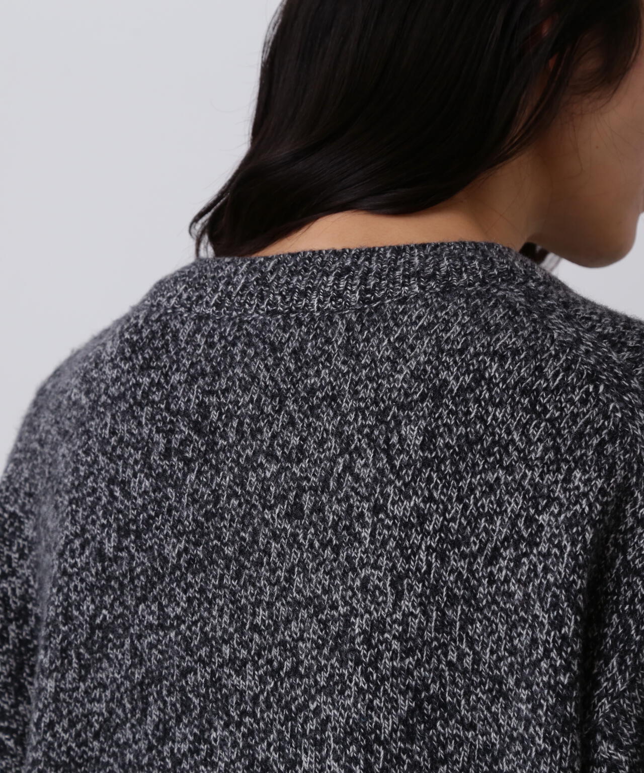 YLEVE / WOOL CASHMERE MELANGE KNIT V NECK PULL OVER