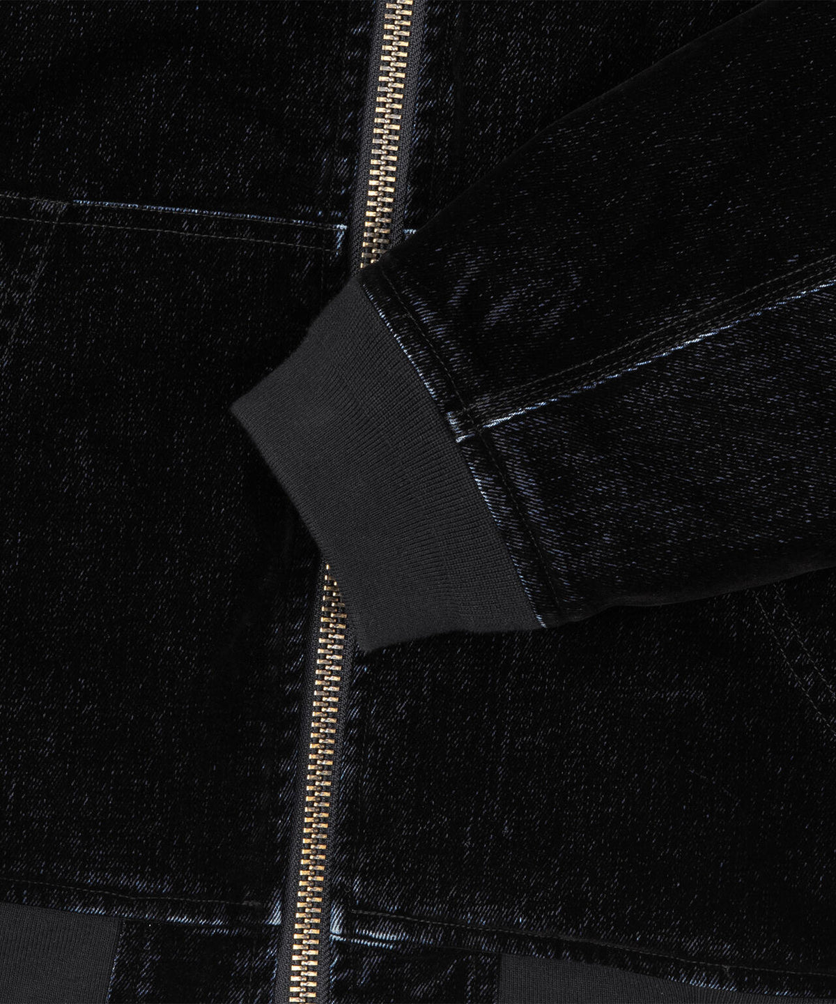 FLOCKED DENIM HOODED JACKET