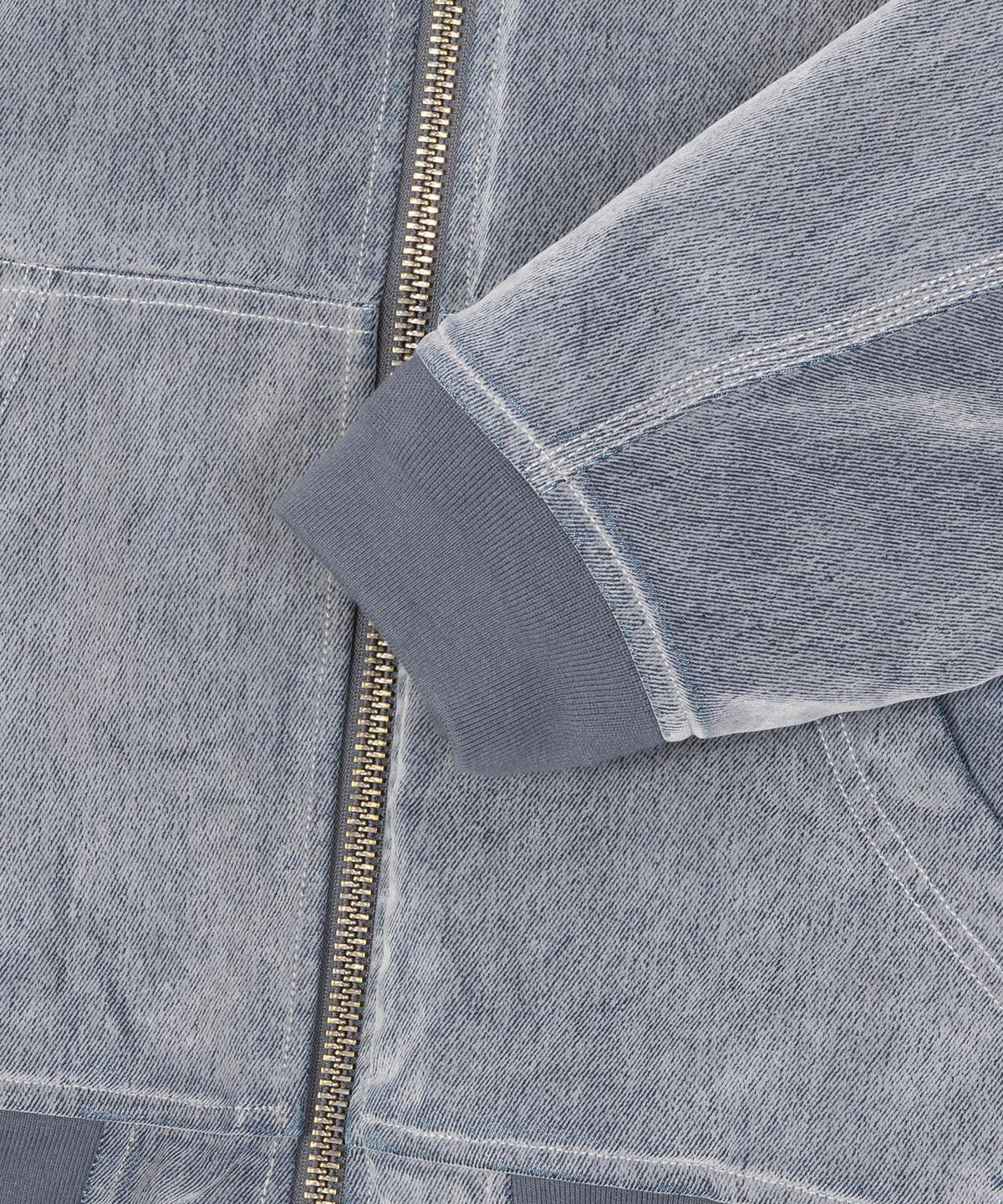 FLOCKED DENIM HOODED JACKET