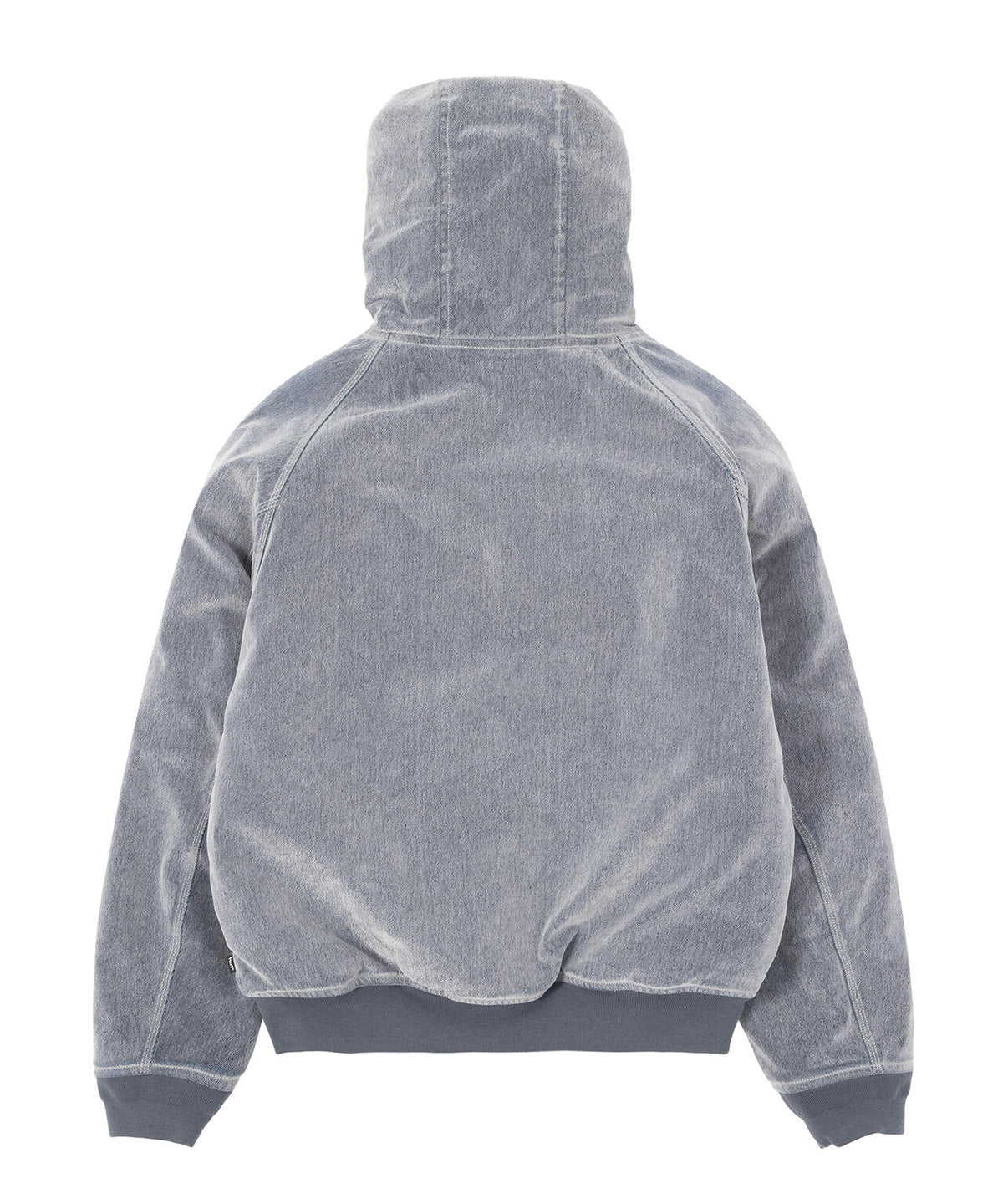 FLOCKED DENIM HOODED JACKET