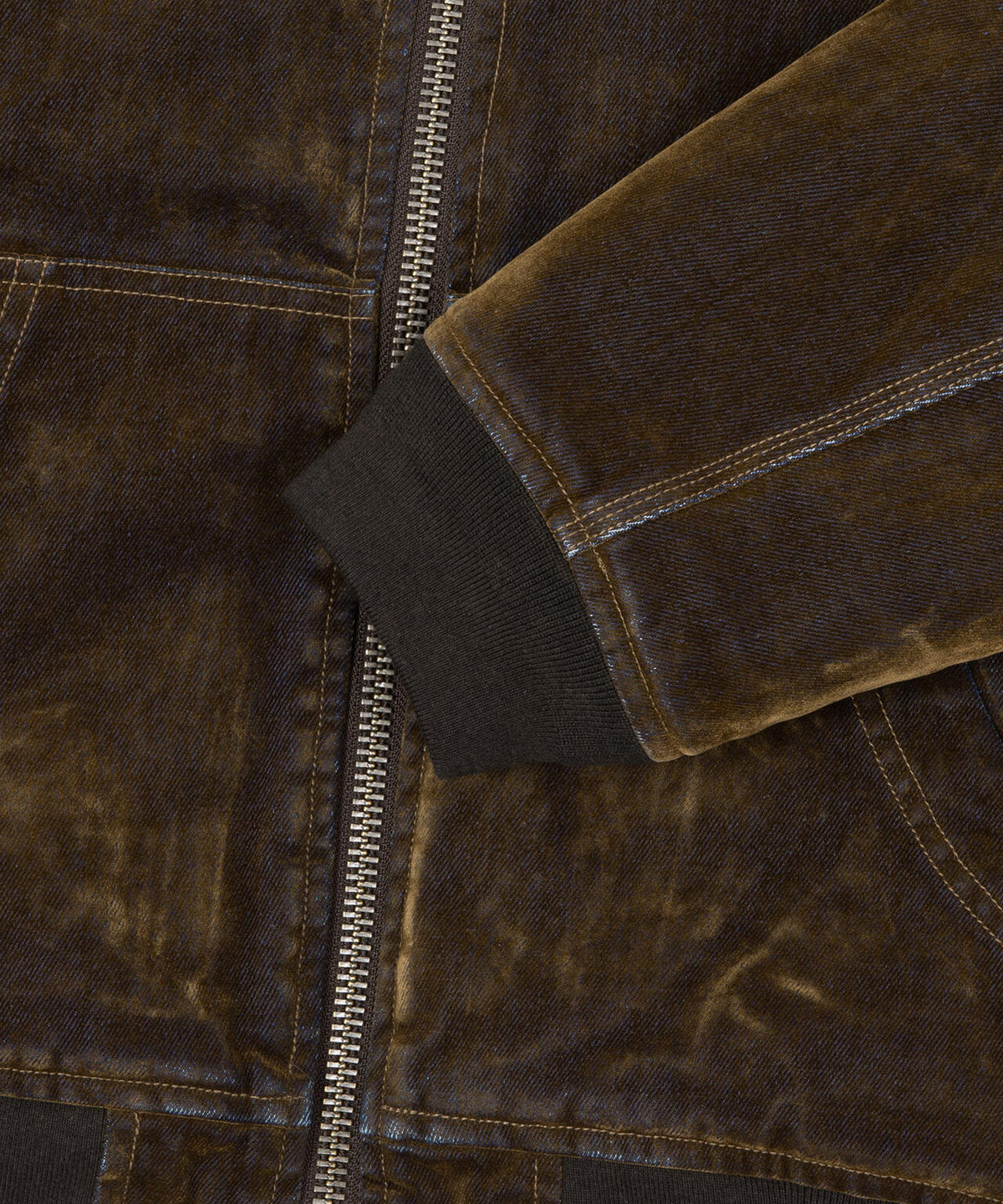 FLOCKED DENIM HOODED JACKET