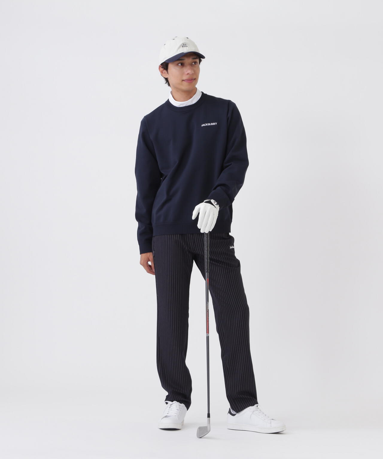 イージーケアファンクション切り替えクルーネックニットプルオーバー (MENS)
