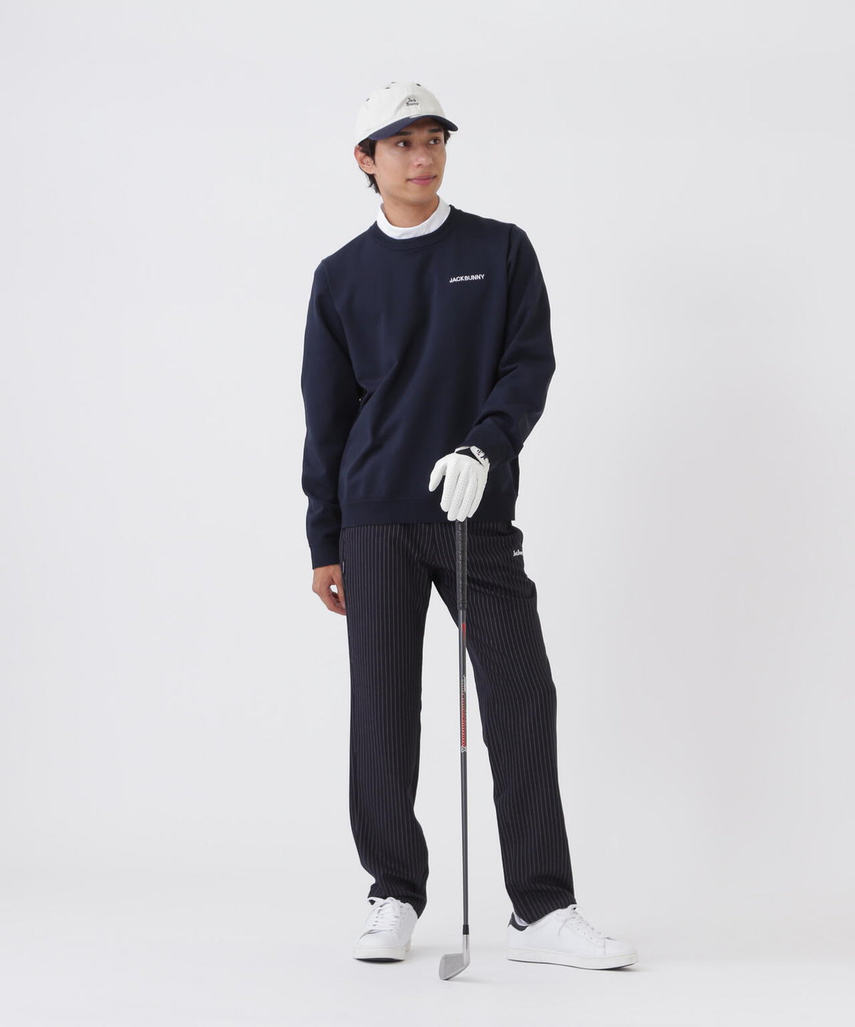 イージーケアファンクション切り替えクルーネックニットプルオーバー (MENS)