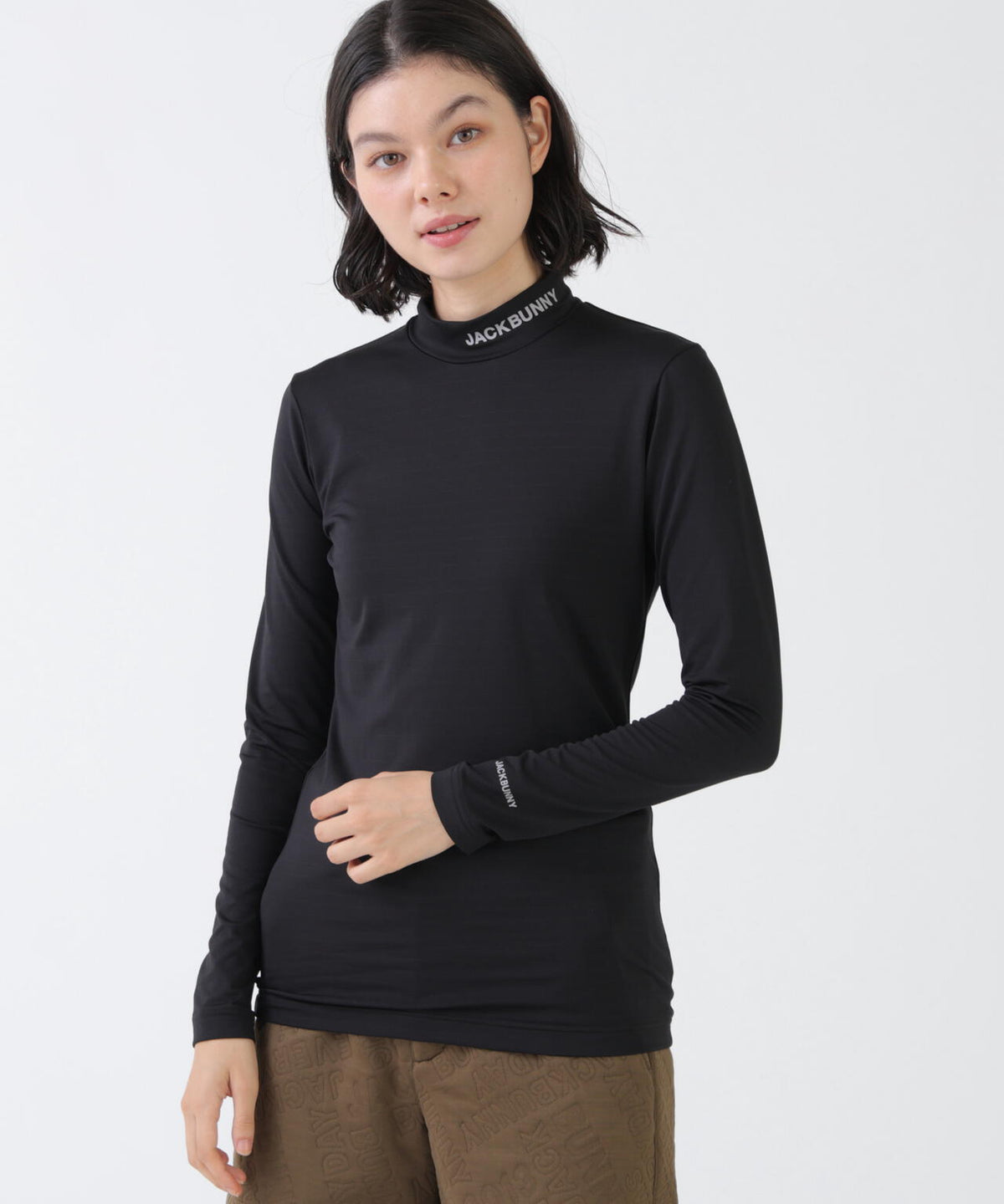 ソフトタッチ起毛長袖モックネックインナー (WOMENS)