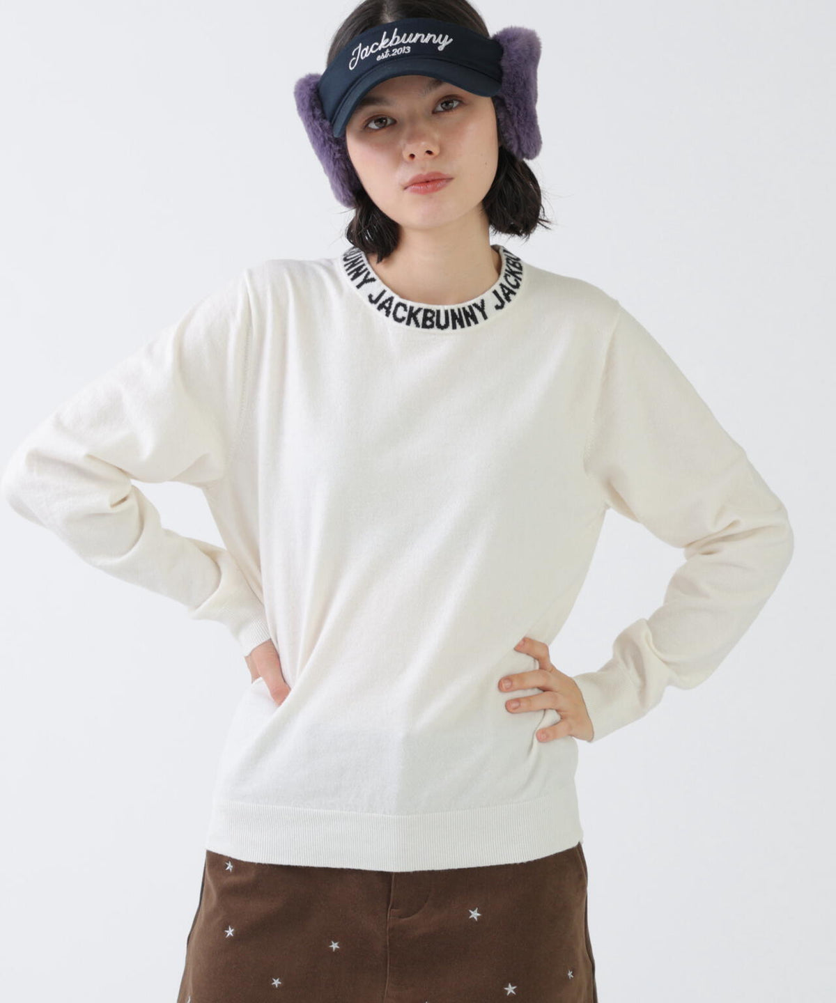 カシミヤタッチクルーネックニットプルオーバー (WOMENS)