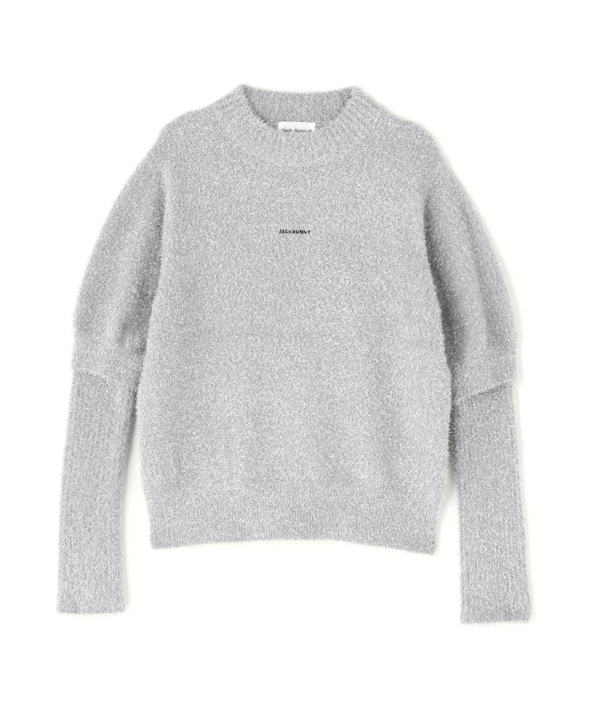 ラメシャギー アームウォーマー付きモックネックニットプルオーバー (WOMENS)