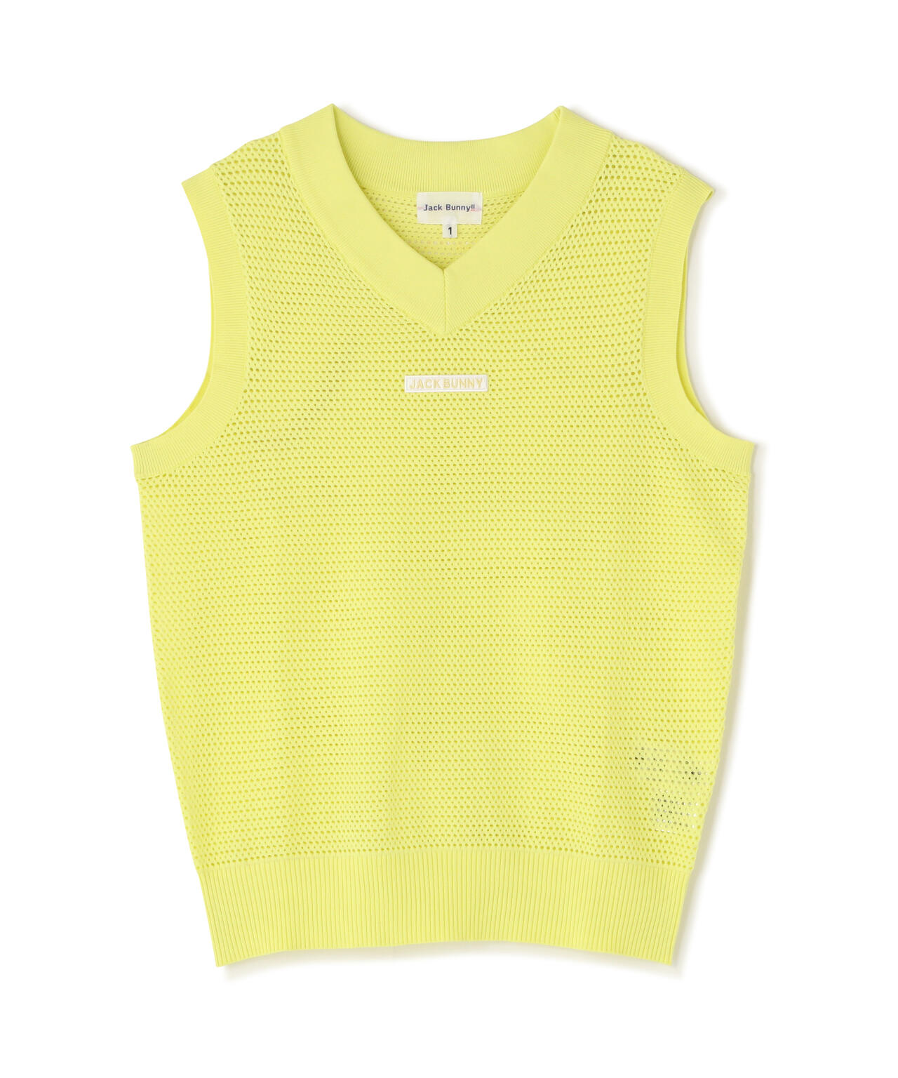 イージーケアキューブメッシュVネックニットベスト (WOMENS)