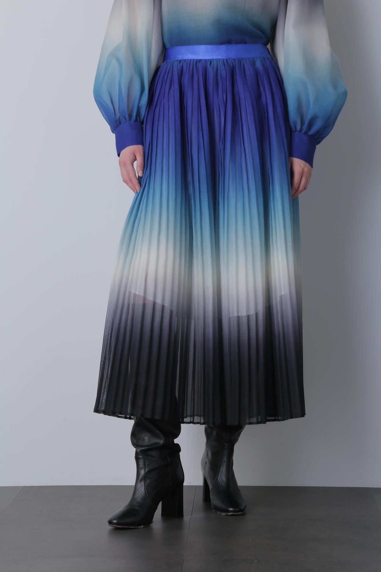 【TV着用】Pleated Maxi Flare Skirt