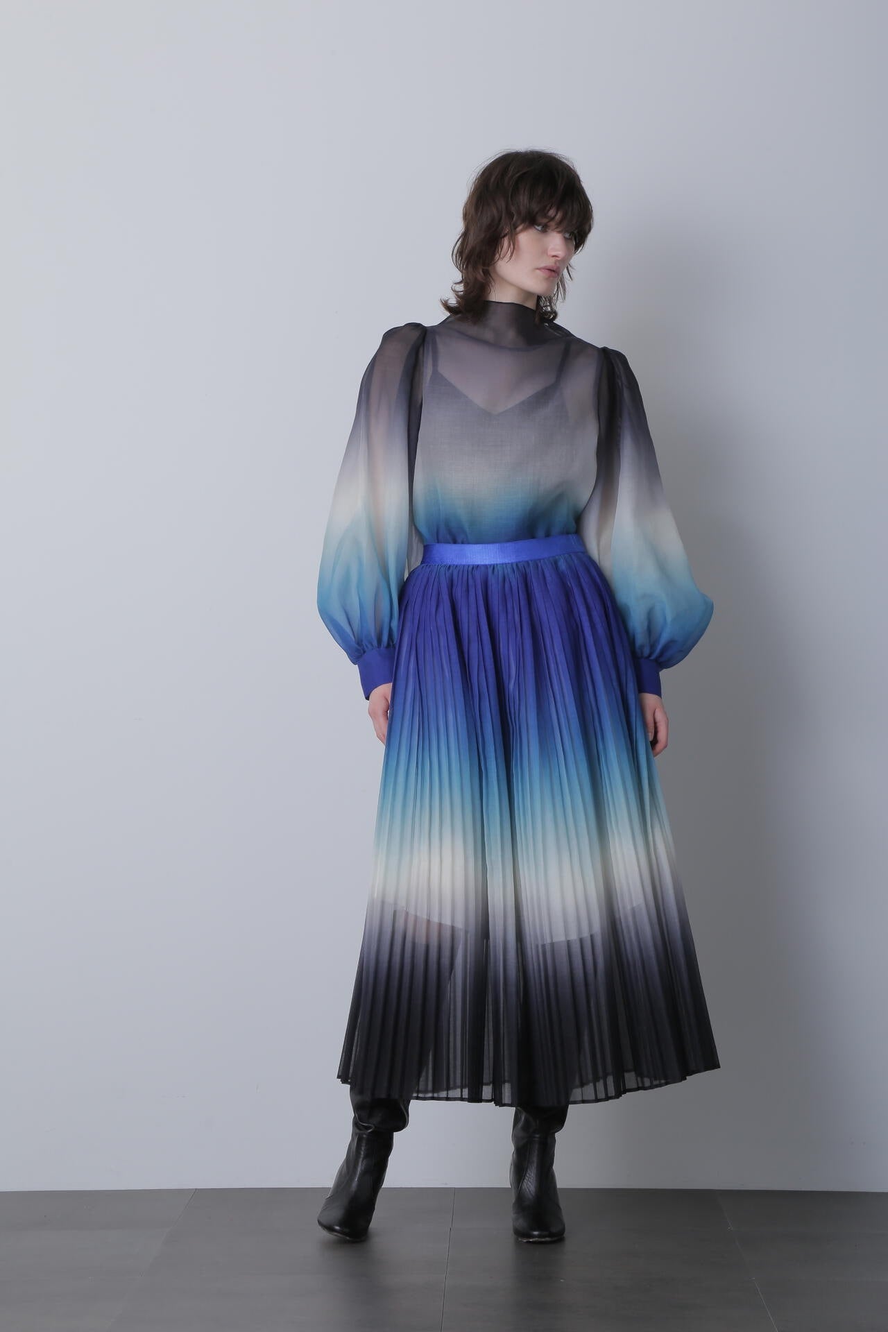 【TV着用】Pleated Maxi Flare Skirt