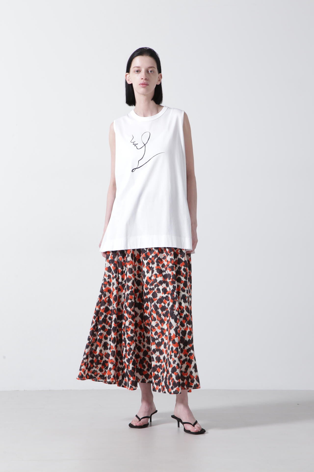 Printed Flare Skirt