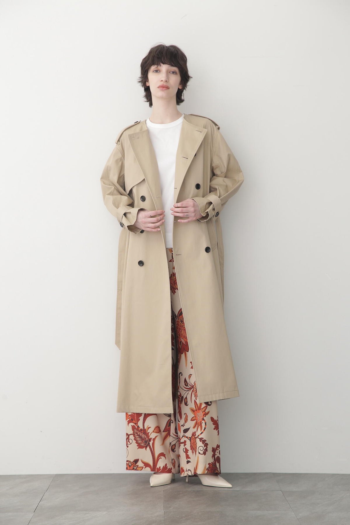 No Collar Trench Coat