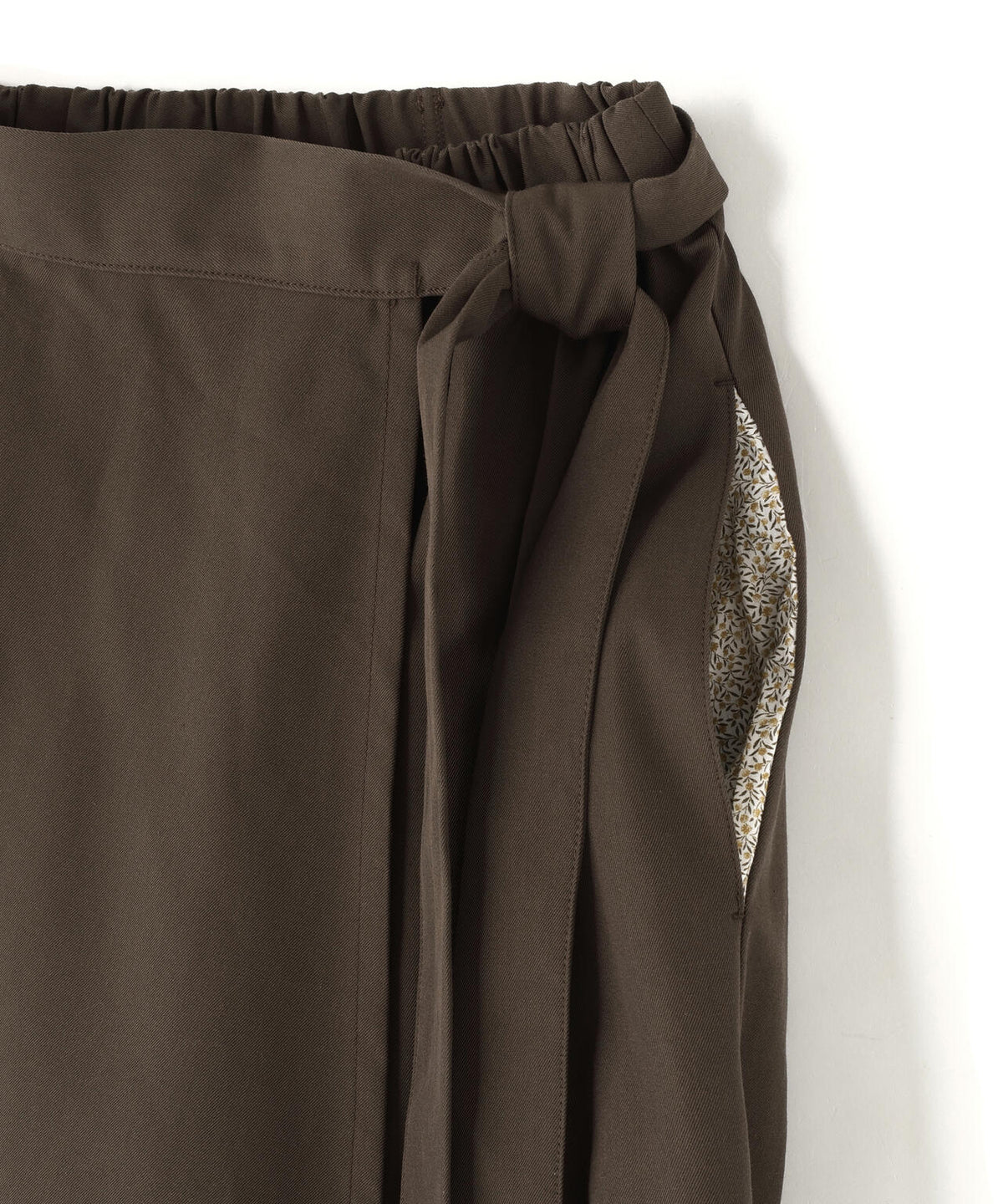 quitan / WOOL COTTON TRENCH CLOTH KILT EASY PANTS