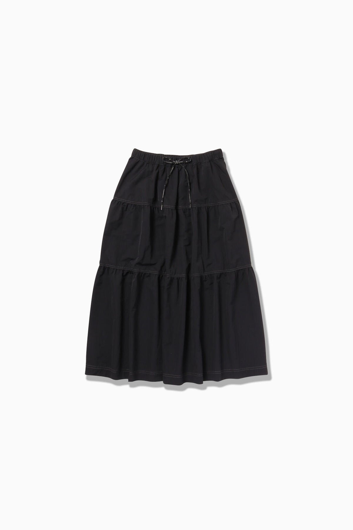 crinkled nylon skirt 2 (W) | ウォータープルーフ ナイロン ティアードロングスカート
