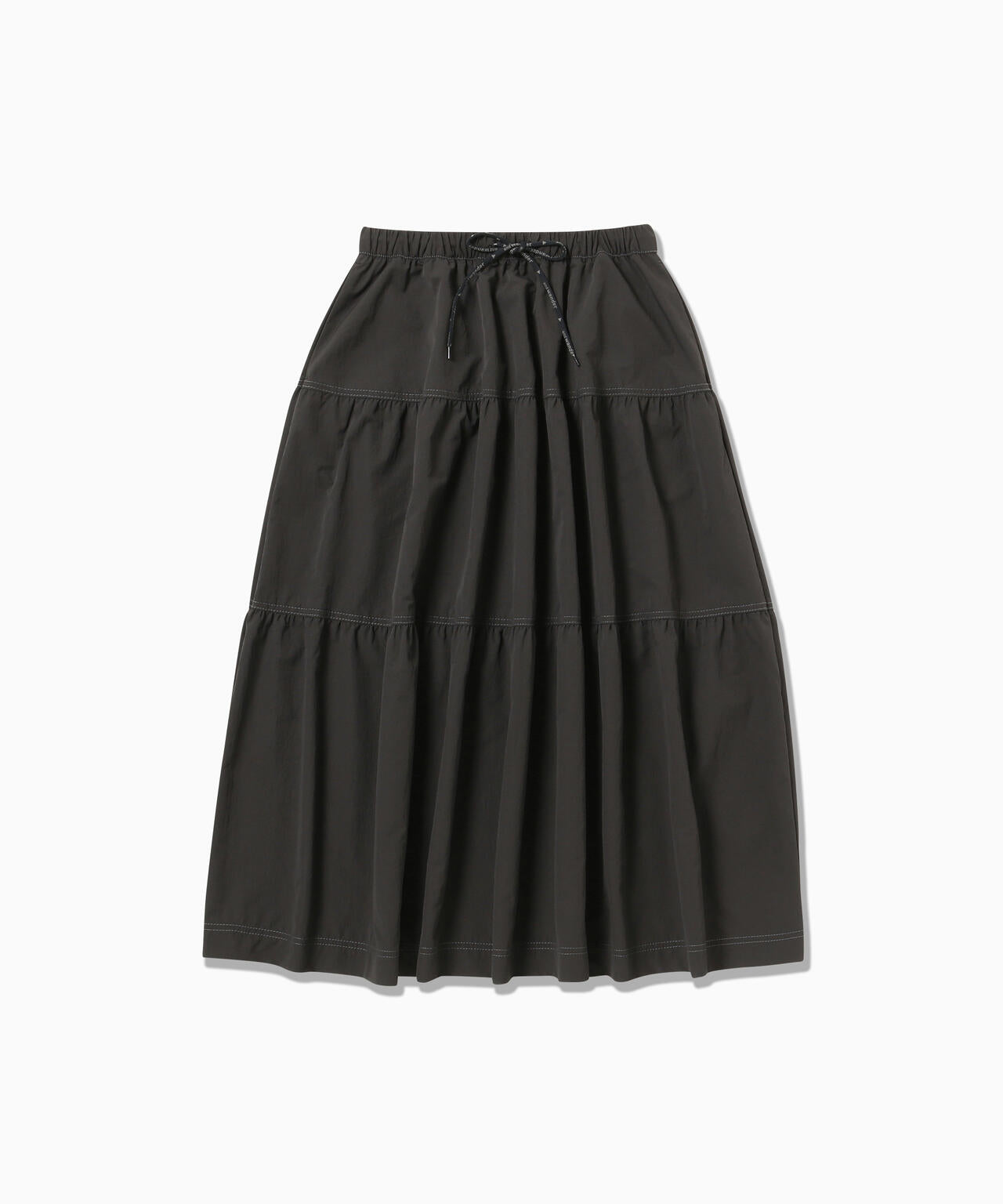 crinkled nylon skirt 2 (W) | ウォータープルーフ ナイロン ティアードロングスカート