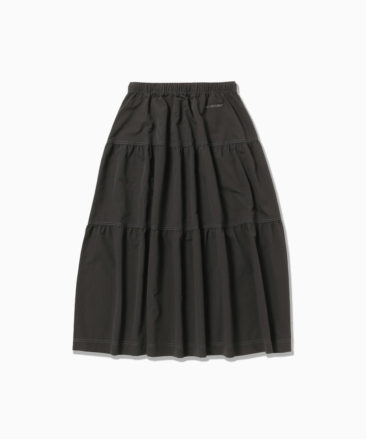 crinkled nylon skirt 2 (W) | ウォータープルーフ ナイロン ティアードロングスカート