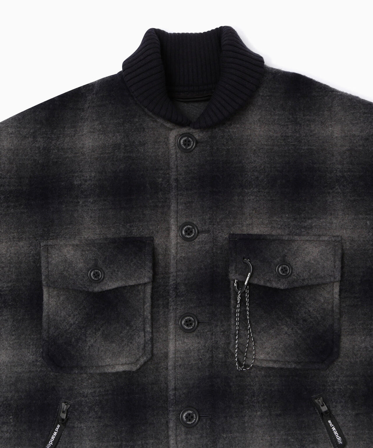 wool shaggy check jacket long | ウール シャギー チェック ロング ジャケット