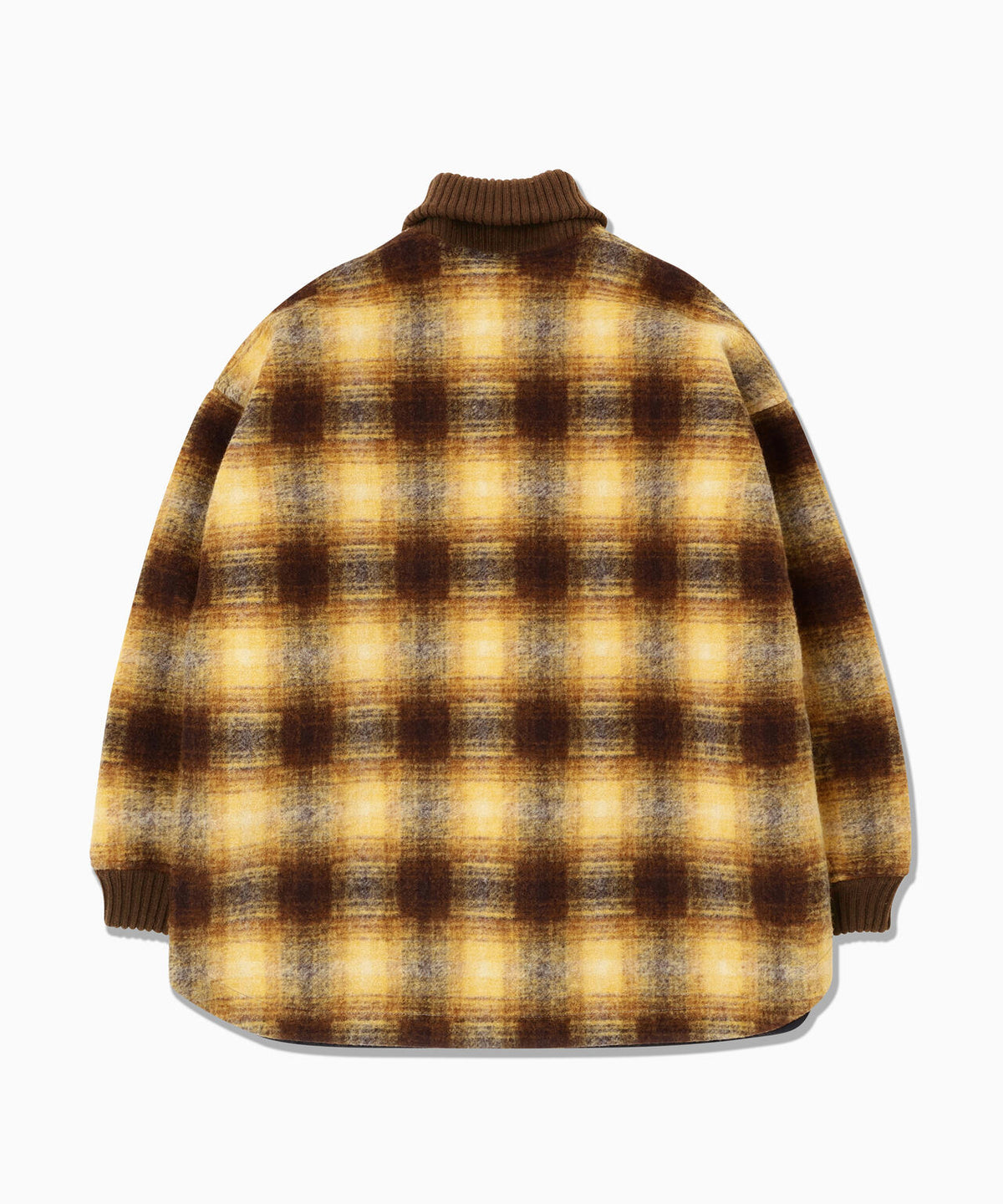 wool shaggy check jacket long | ウール シャギー チェック ロング ジャケット