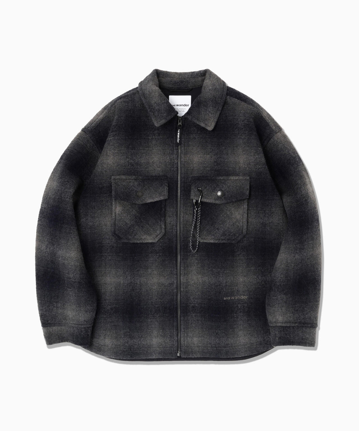wool shaggy check zip jacket | ウール シャギー チェック ジップ ジャケット