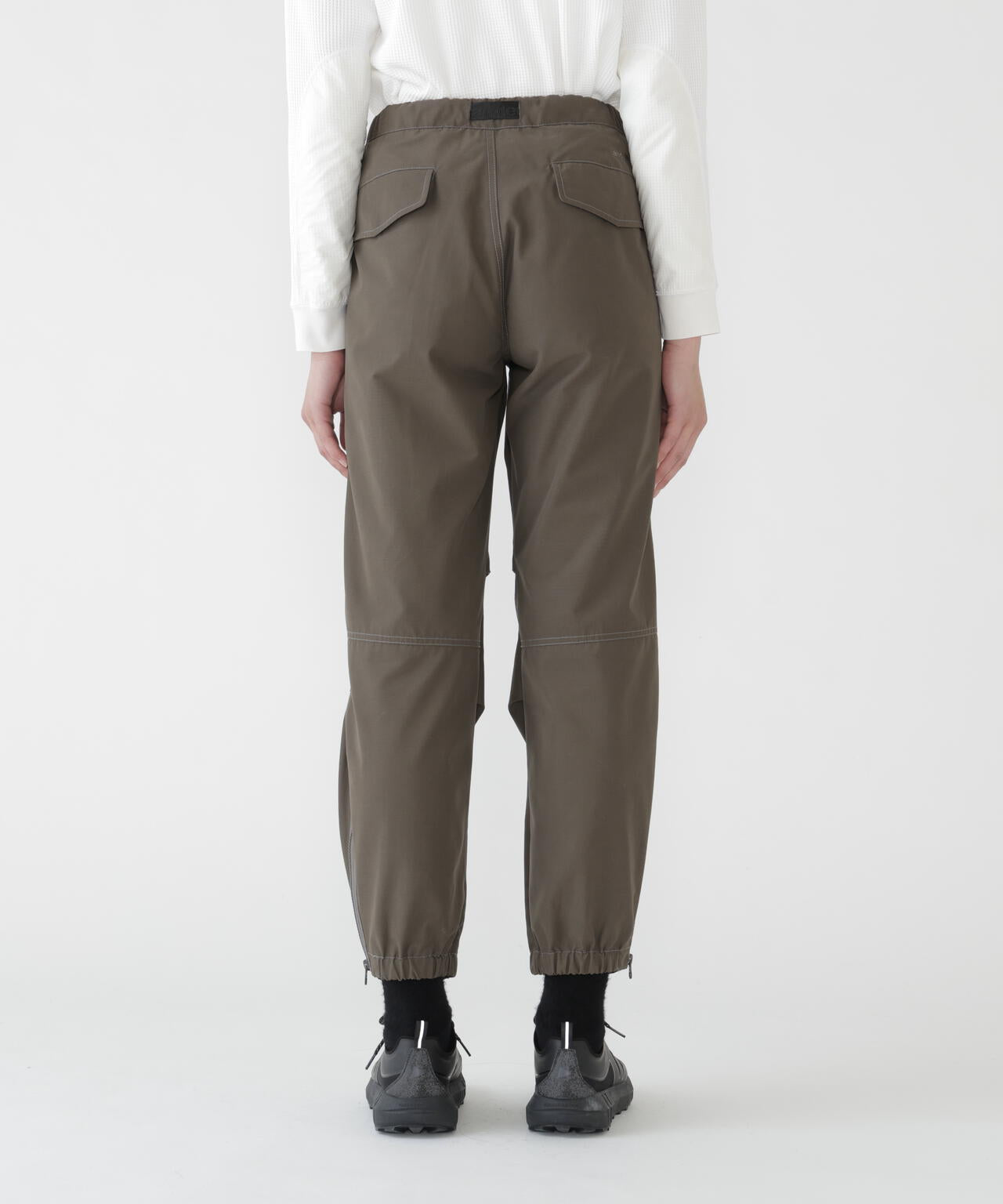 high count cloth side zip hem pants
