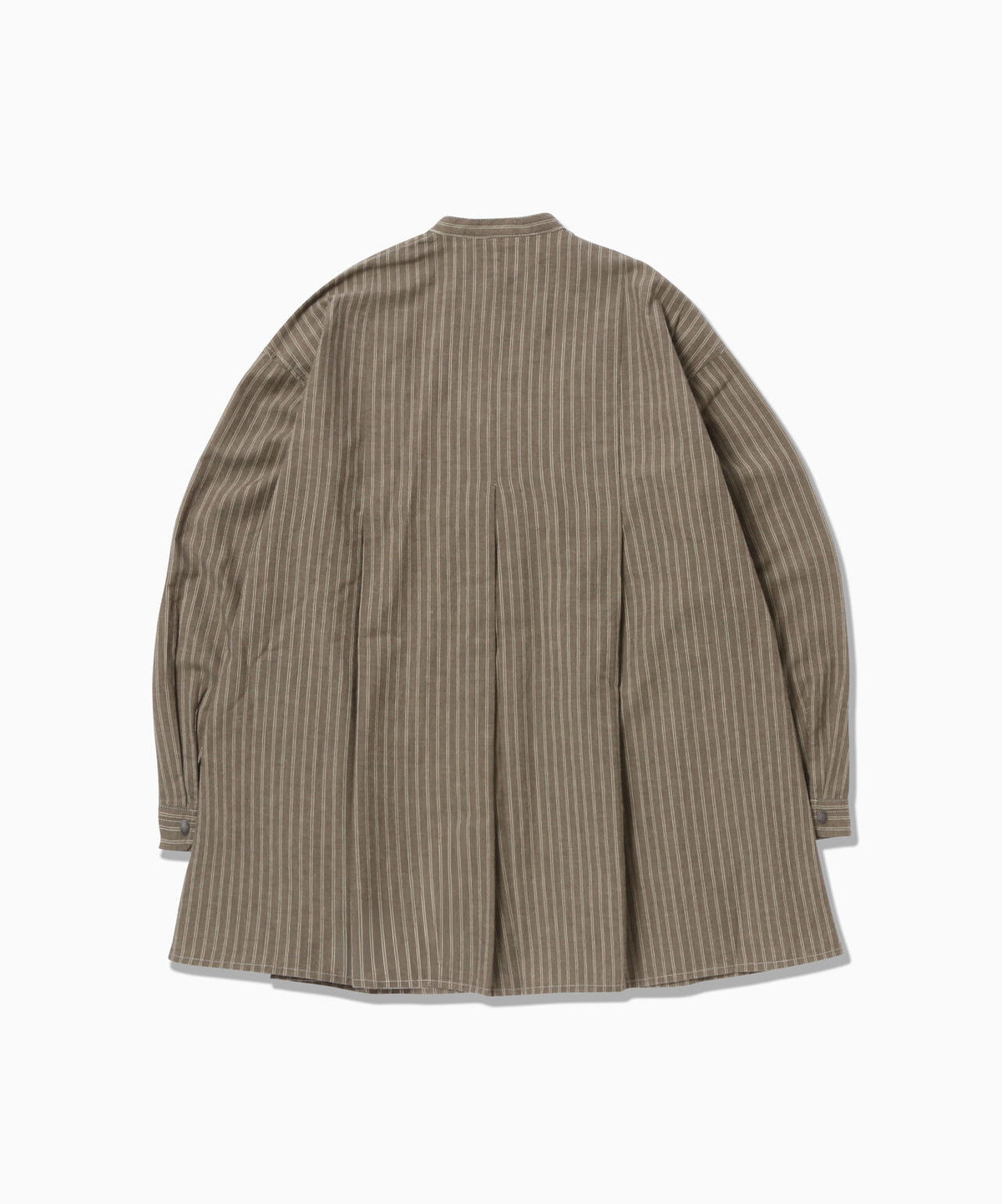 C/W stripe long shirt (W) | コットンウール ストライプ ロングシャツ